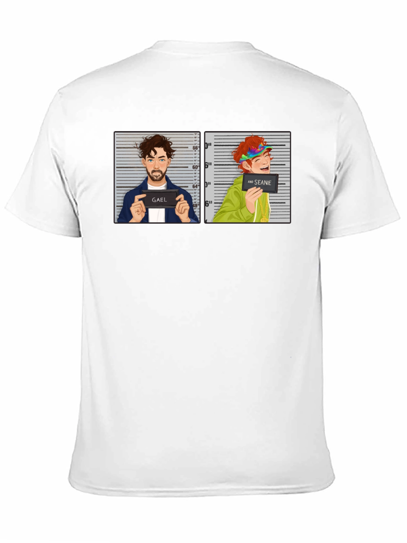 Gael and Seanie Cartoon Mugshot Graphic Tee