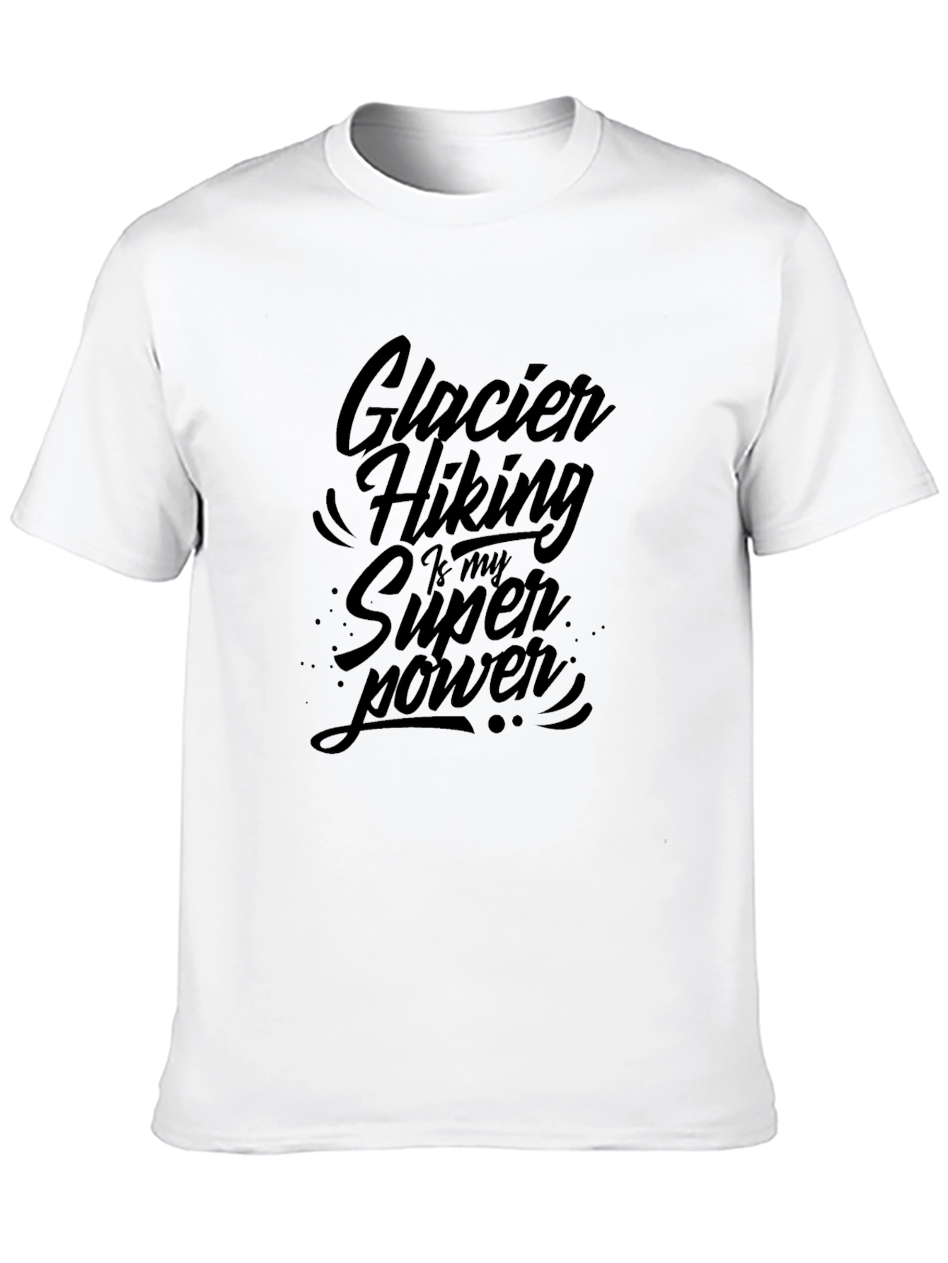 Glacier Hiking Super Power Black Graphic Tee