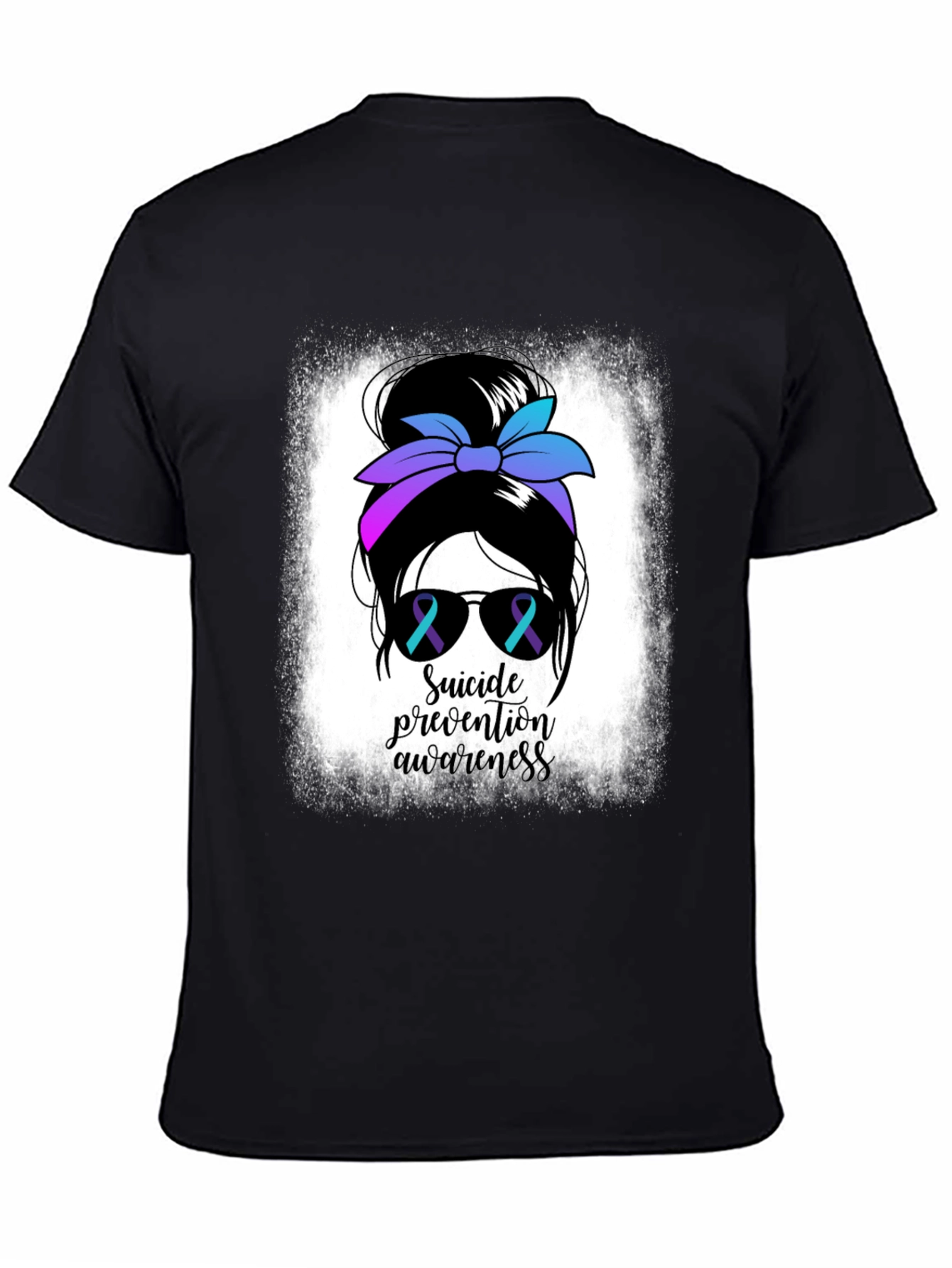 Suicide Prevention Awareness Messy Bun T-Shirt