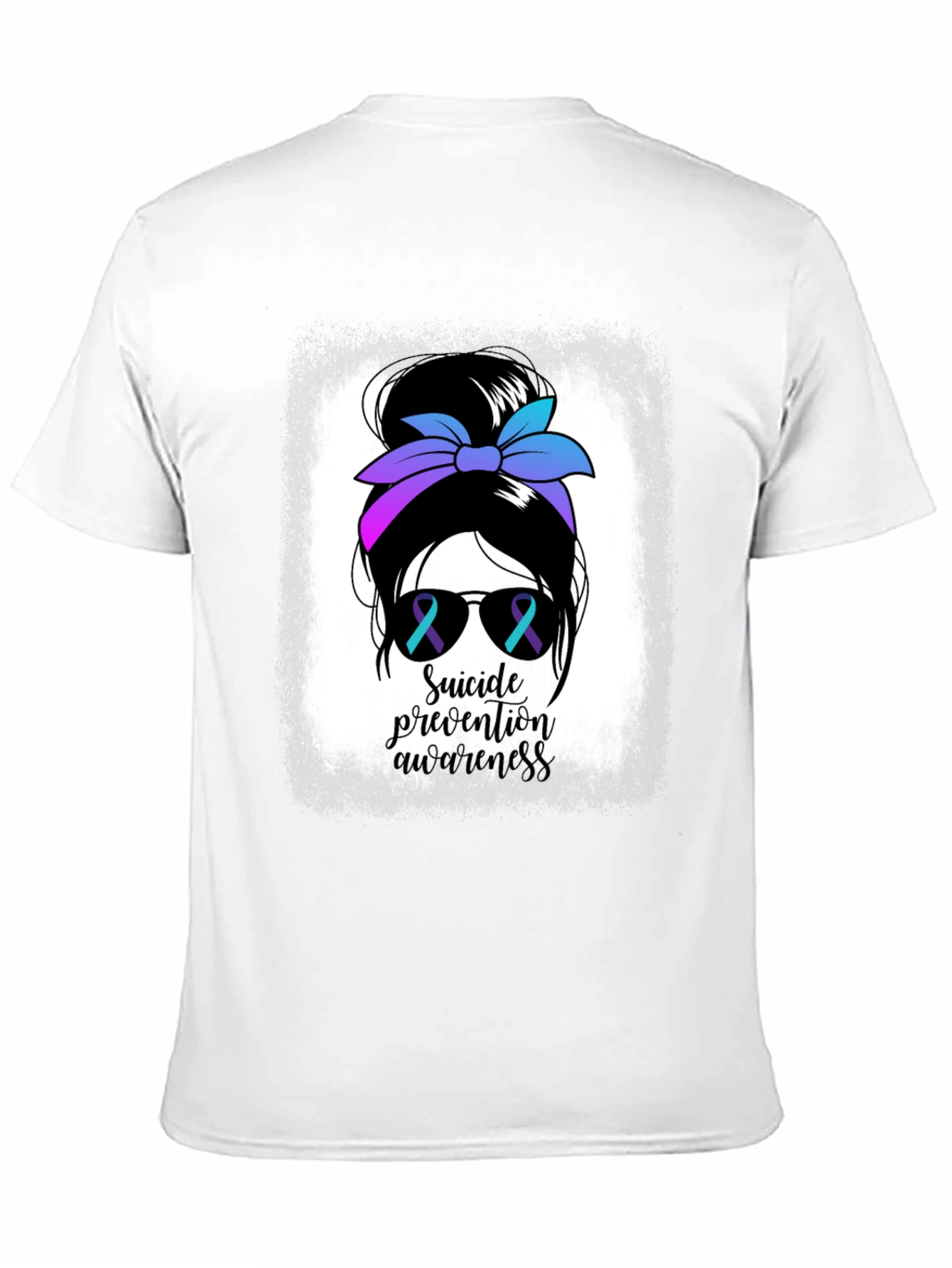 Suicide Prevention Awareness Messy Bun T-Shirt