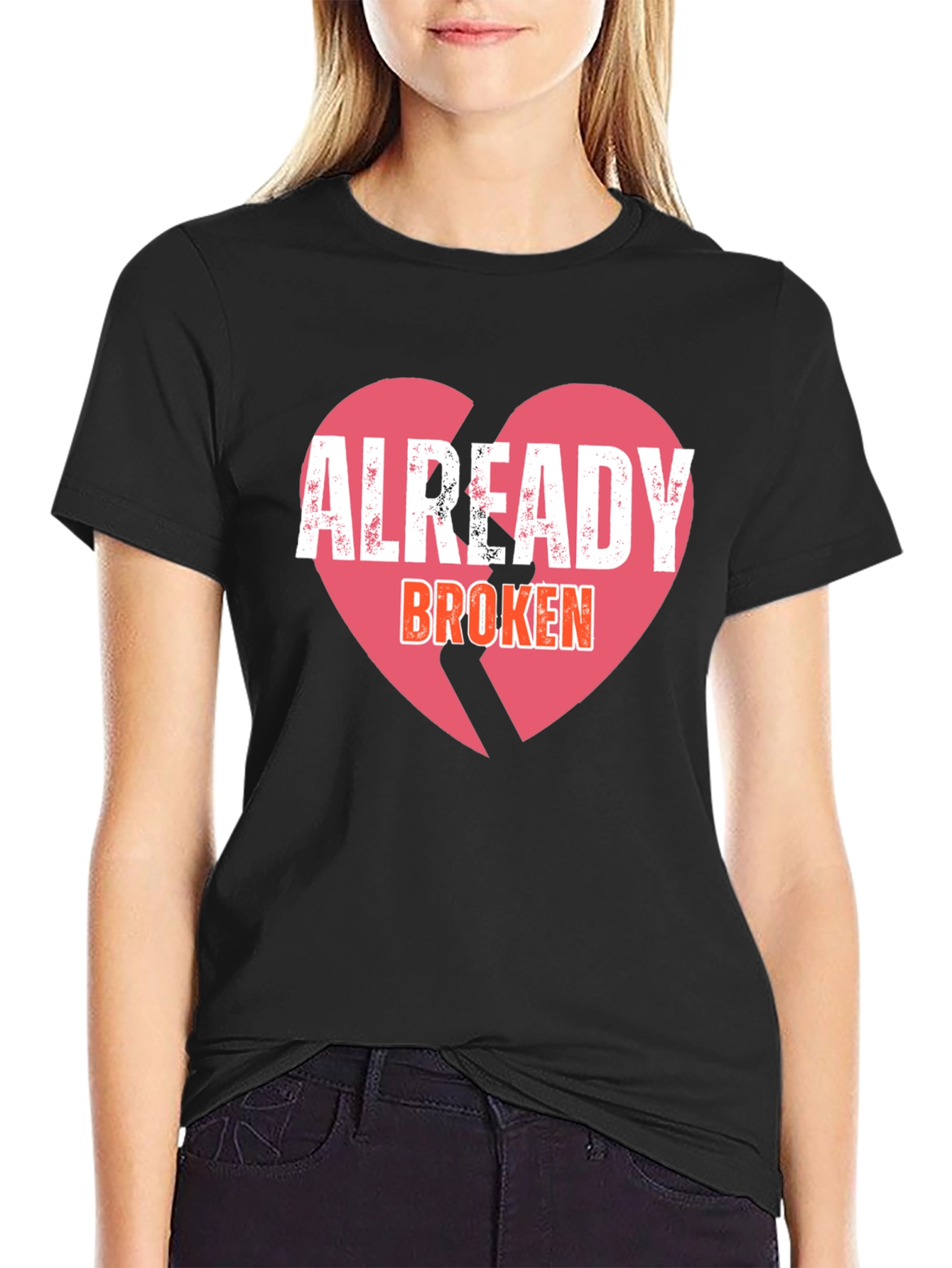 Already Broken Heart Graphic Tee - Black
