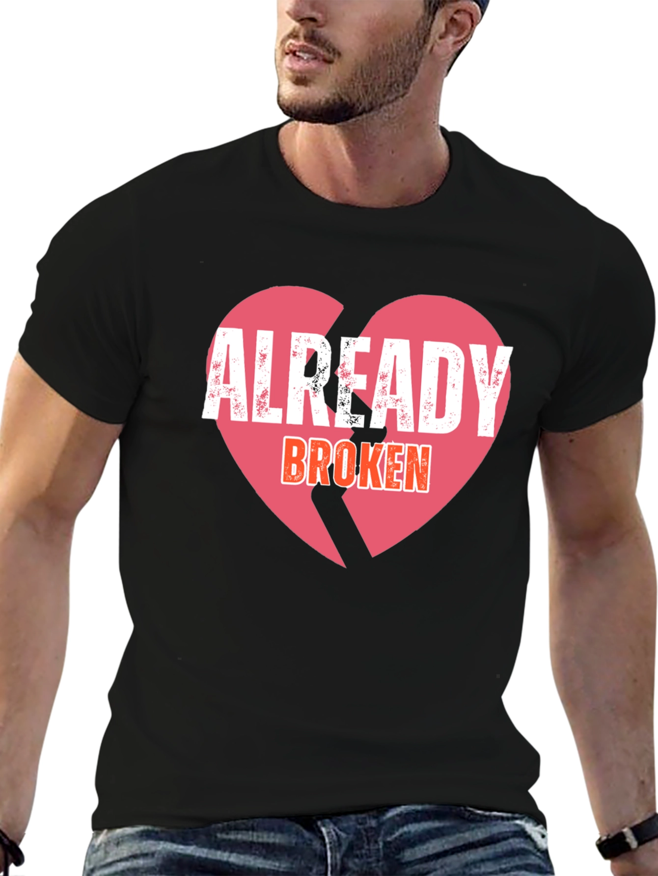 Already Broken Heart Graphic Tee - Black