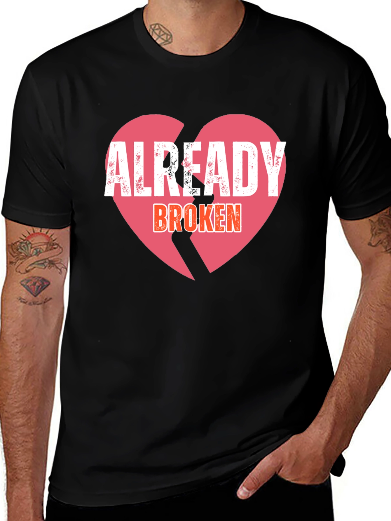 Already Broken Heart Graphic Tee - Black