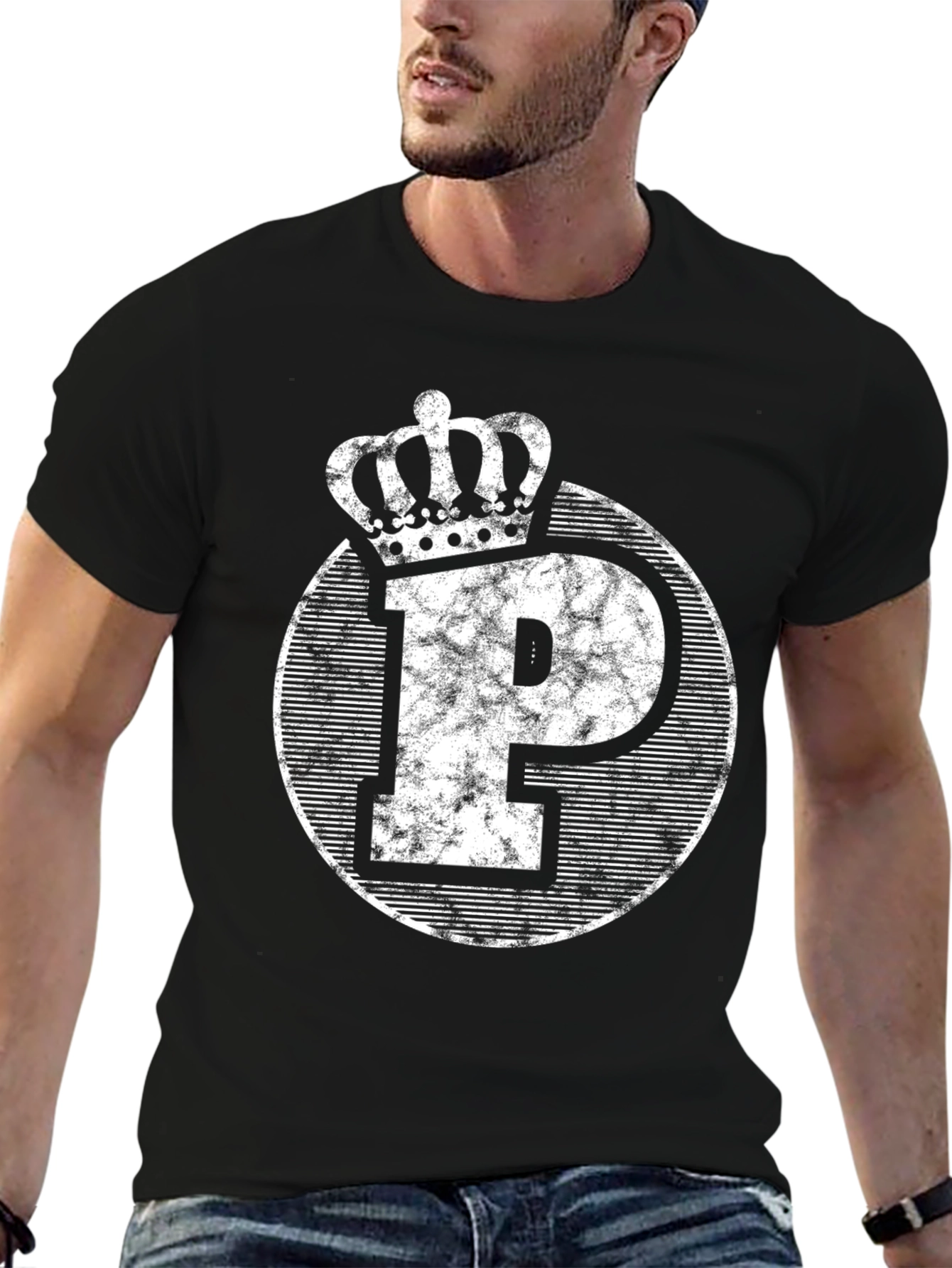 King P Graphic Tee - Black Crew Neck