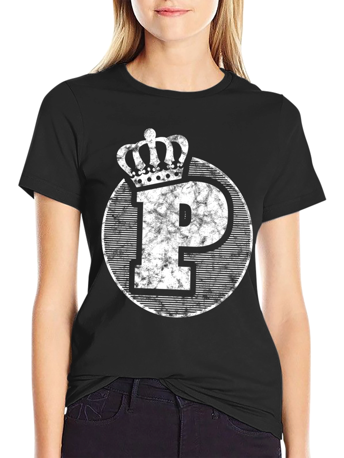 King P Graphic Tee - Black Crew Neck