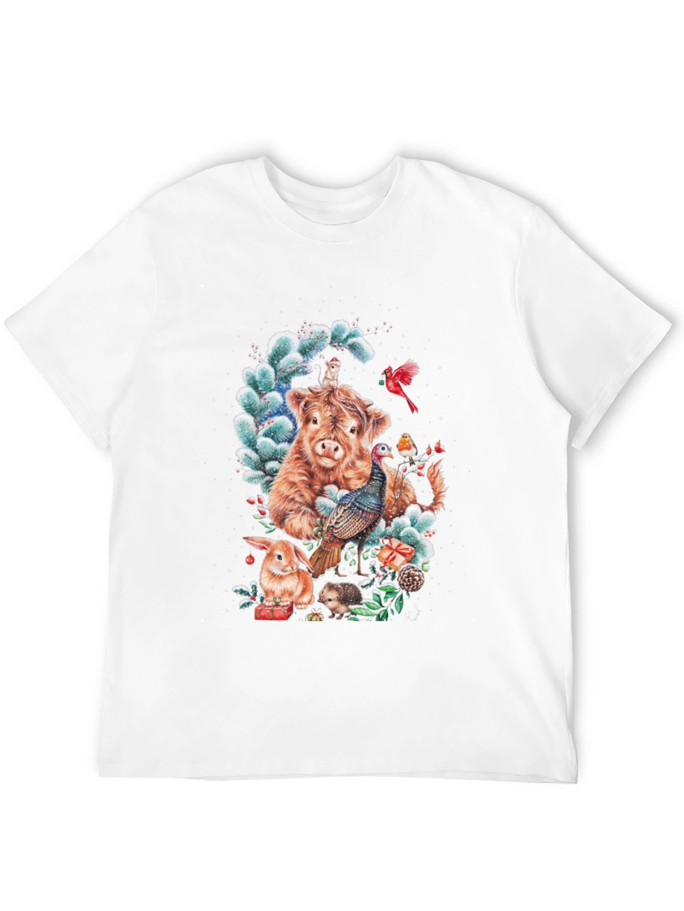 Festive Highland Cow & Friends T-Shirt