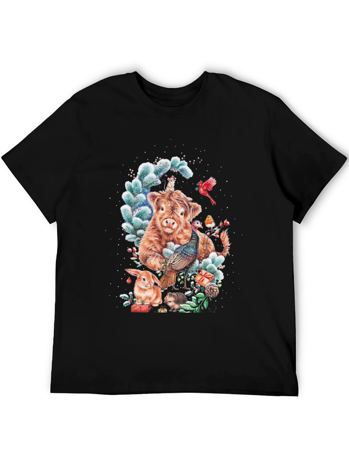 Festive Highland Cow & Friends T-Shirt