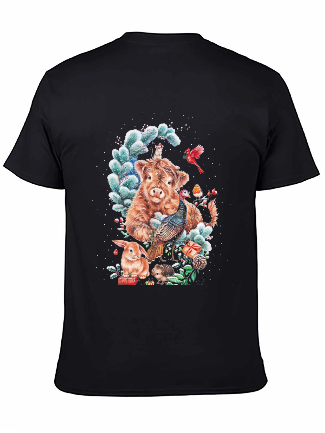 Festive Highland Cow & Friends T-Shirt