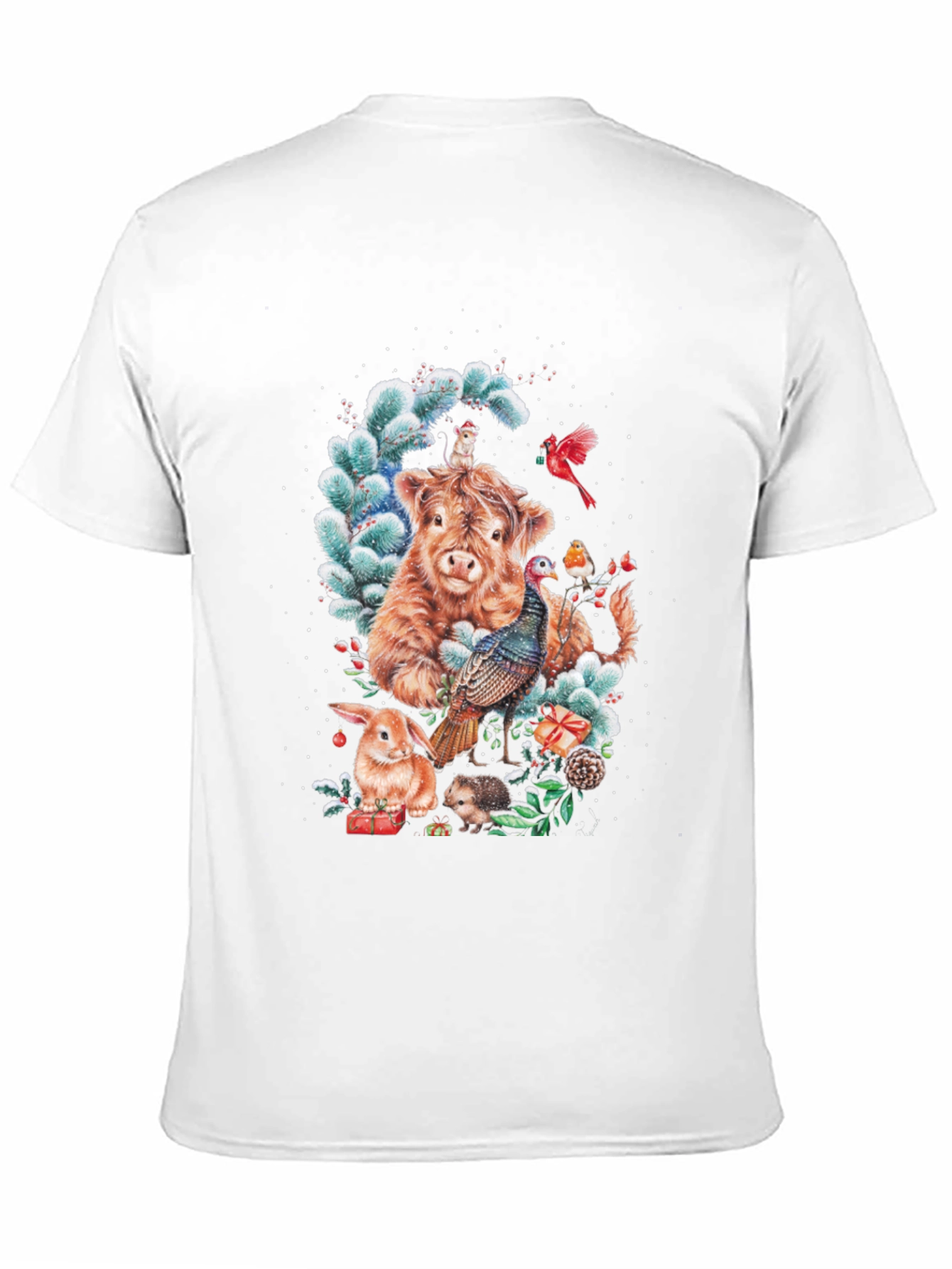 Festive Highland Cow & Friends T-Shirt