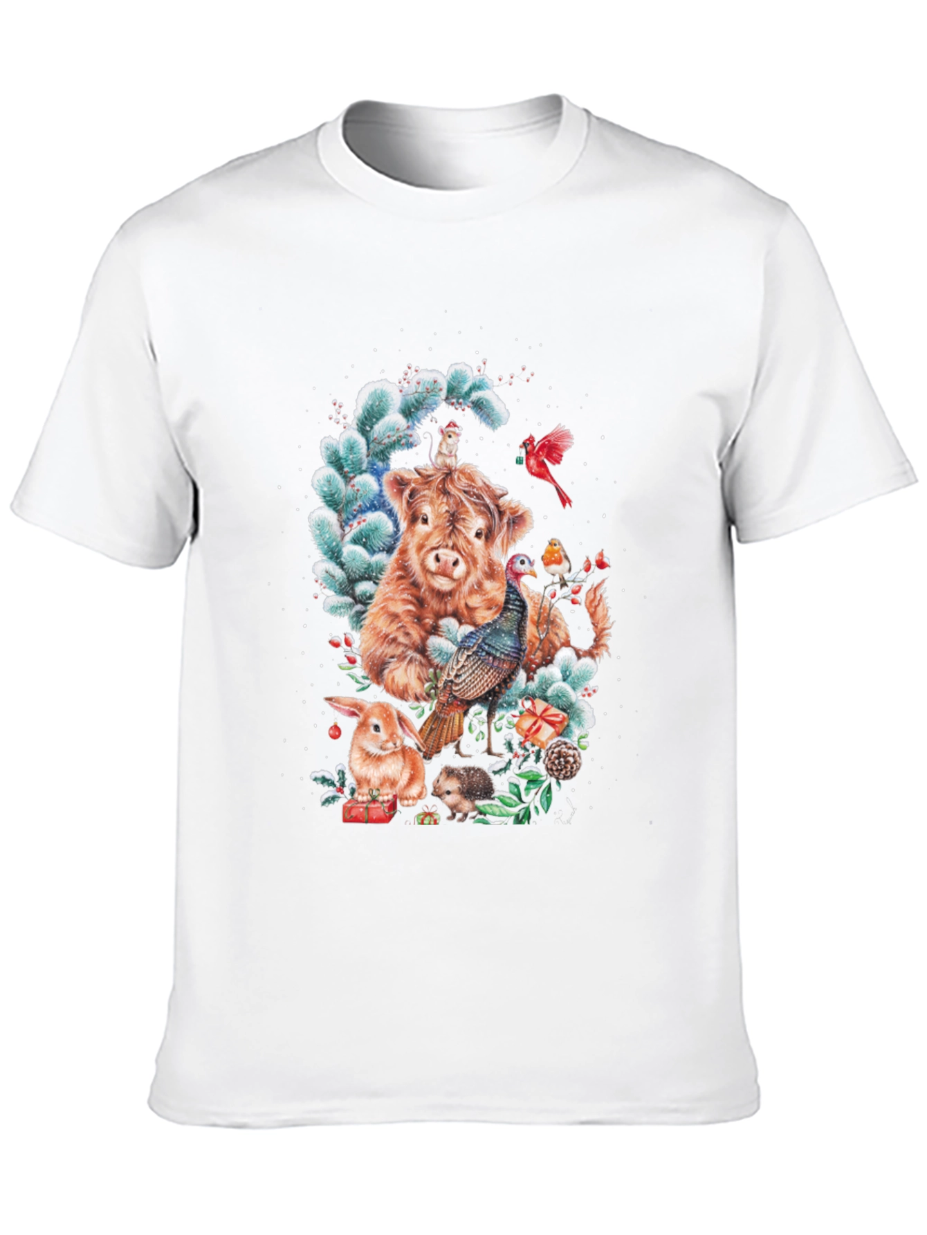 Festive Highland Cow & Friends T-Shirt