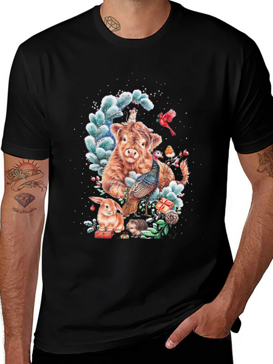 Festive Highland Cow & Friends T-Shirt