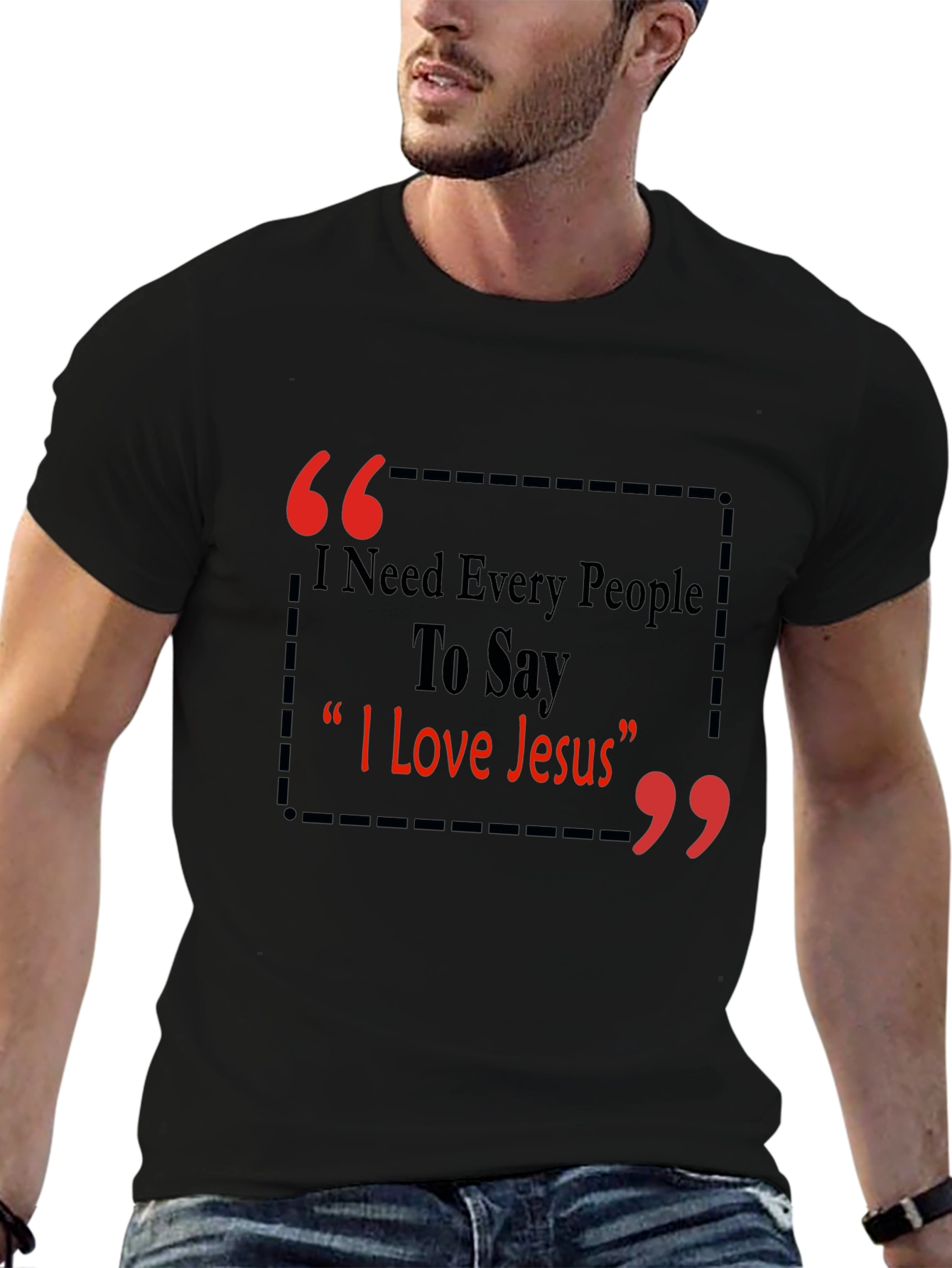 I Love Jesus T-Shirt - Black