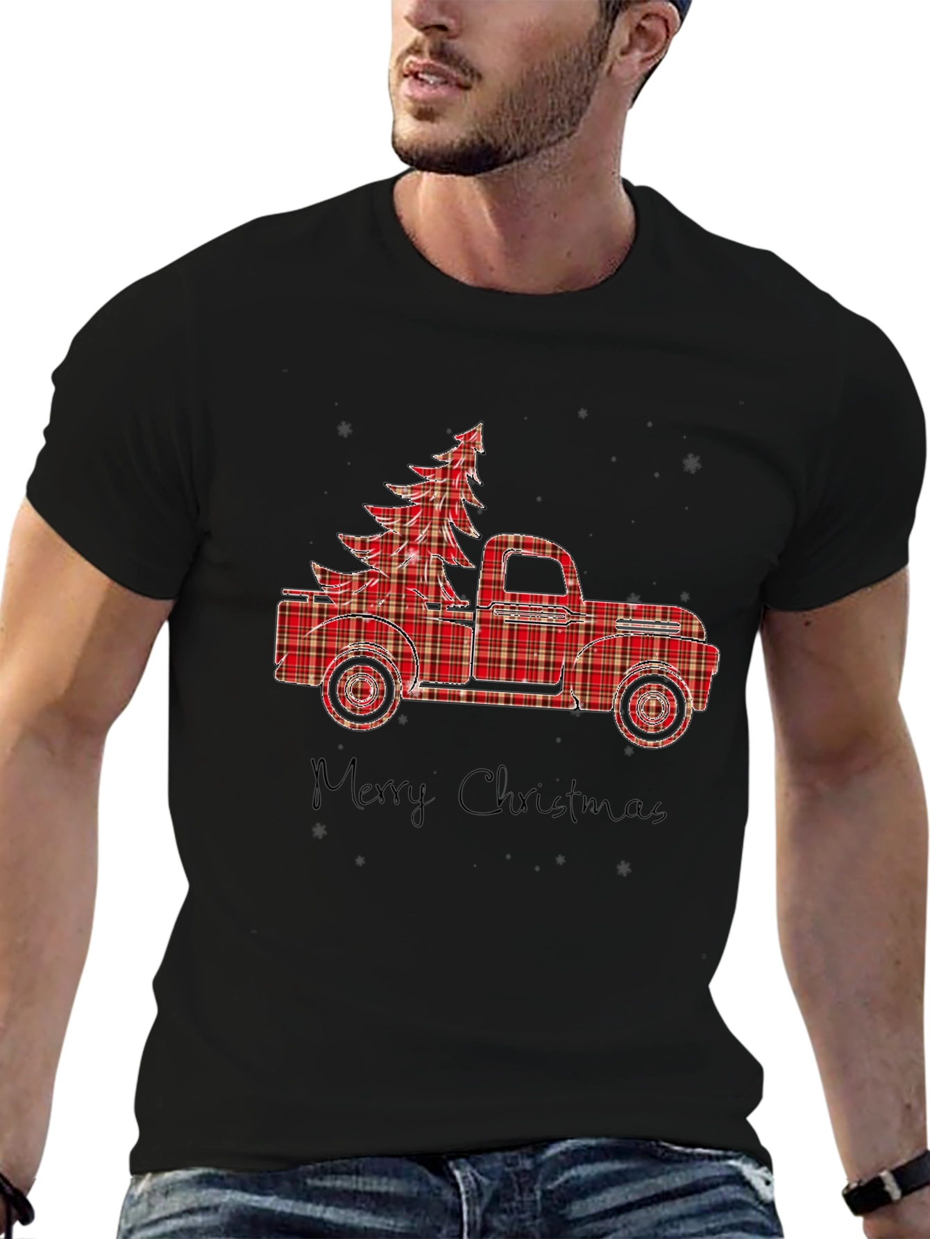 Plaid Truck & Tree Graphic Tee