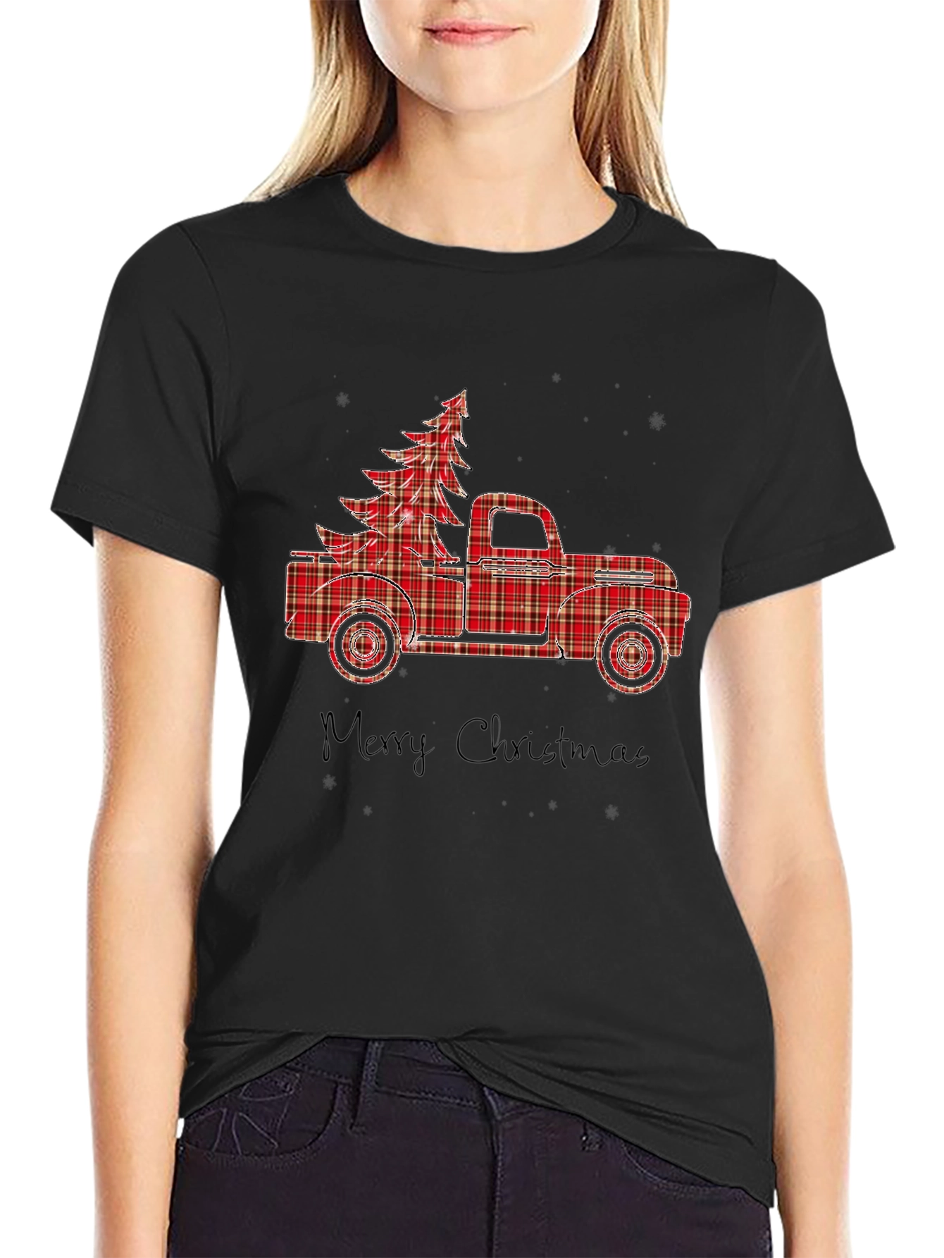 Plaid Truck & Tree Graphic Tee