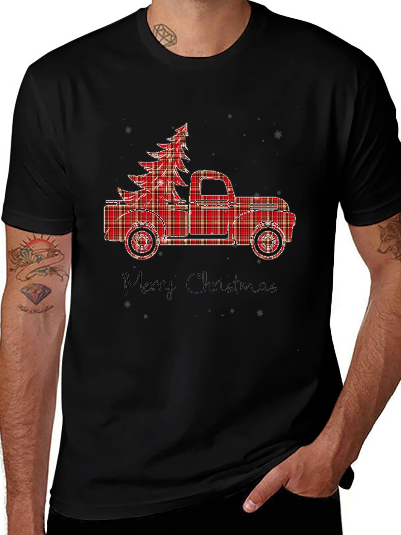 Plaid Truck & Tree Graphic Tee