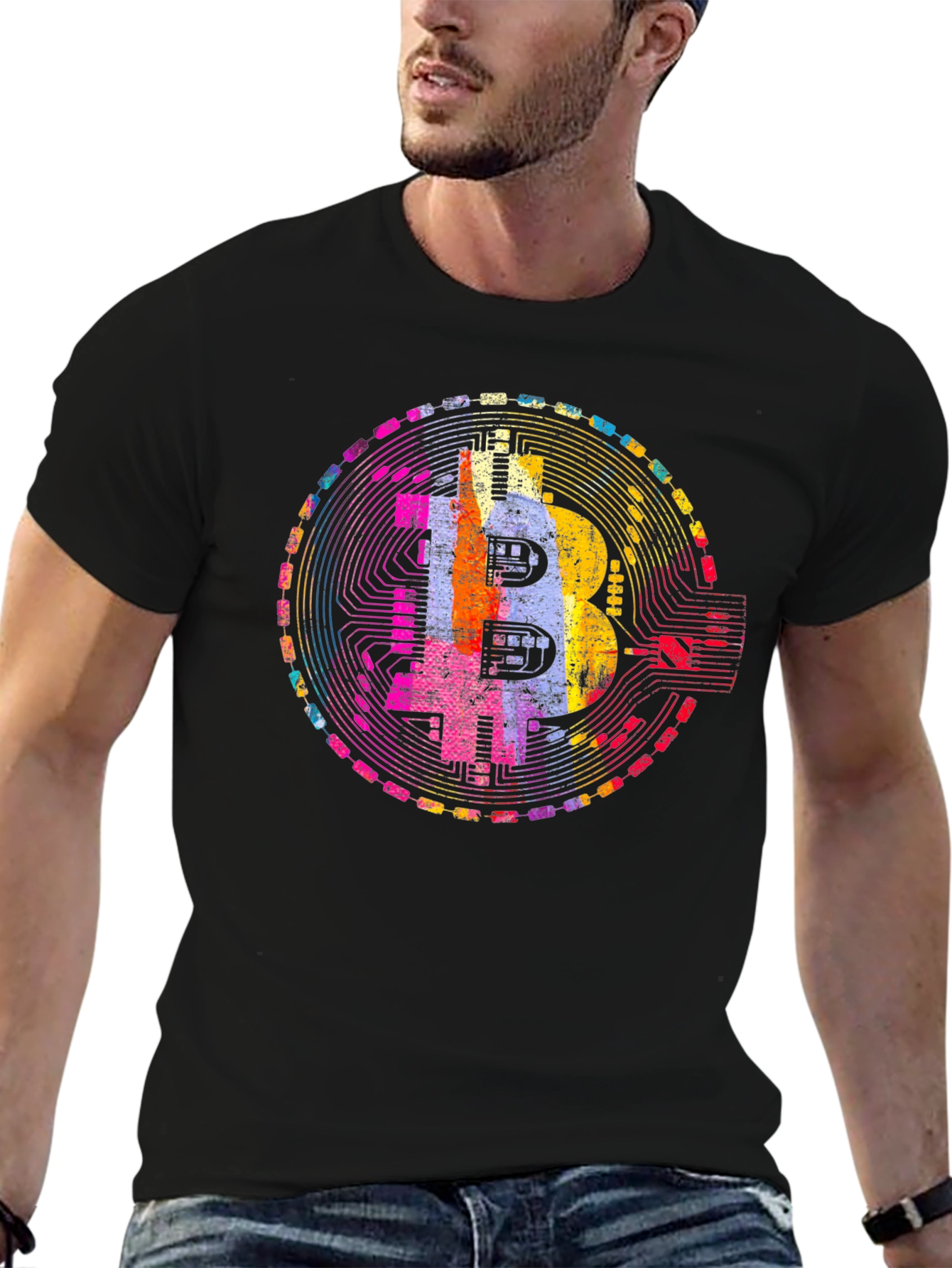 Bitcoin Art Graphic Tee - Crypto Enthusiast T-Shirt