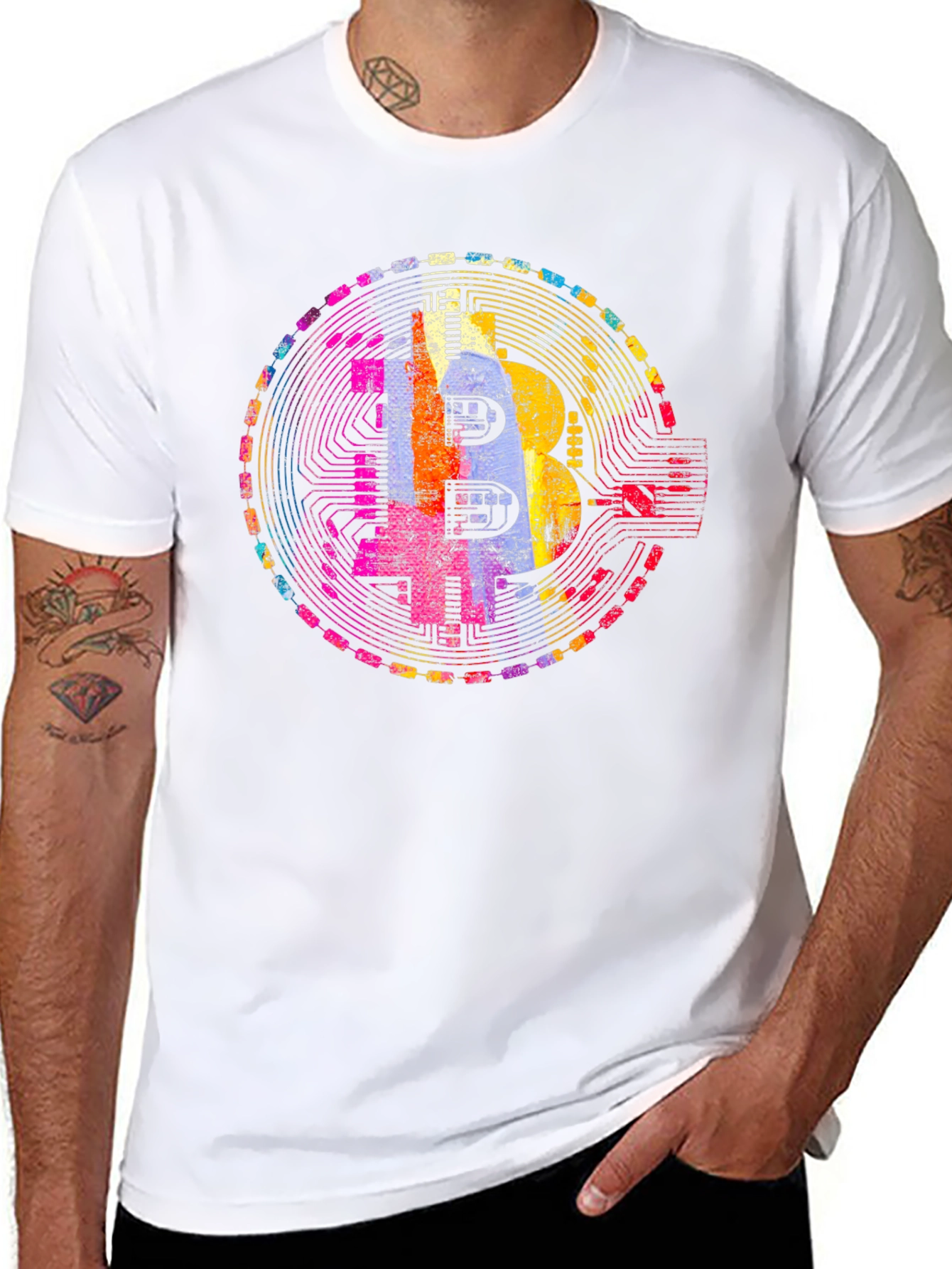Bitcoin Art Graphic Tee - Crypto Enthusiast T-Shirt