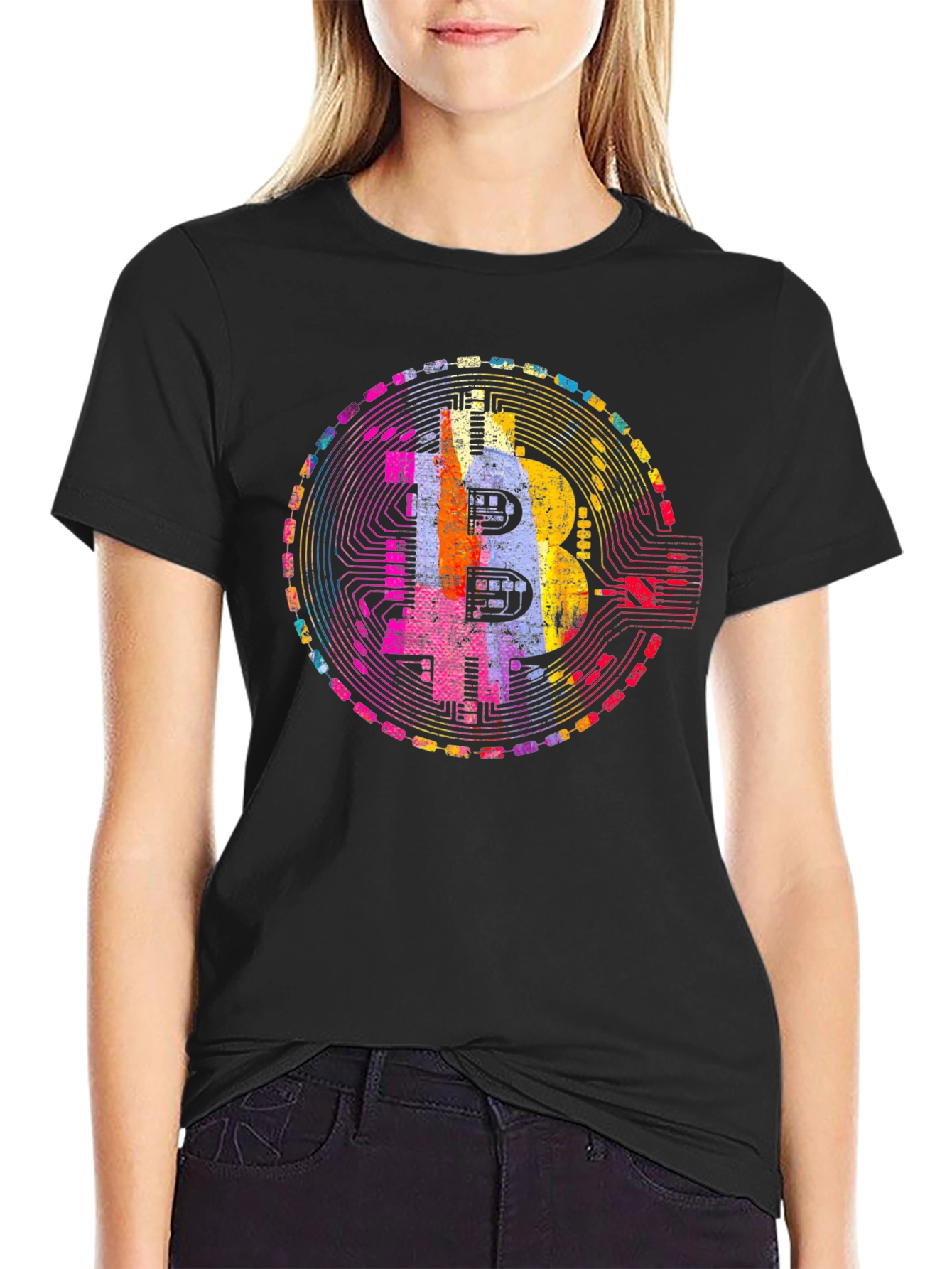 Bitcoin Art Graphic Tee - Crypto Enthusiast T-Shirt