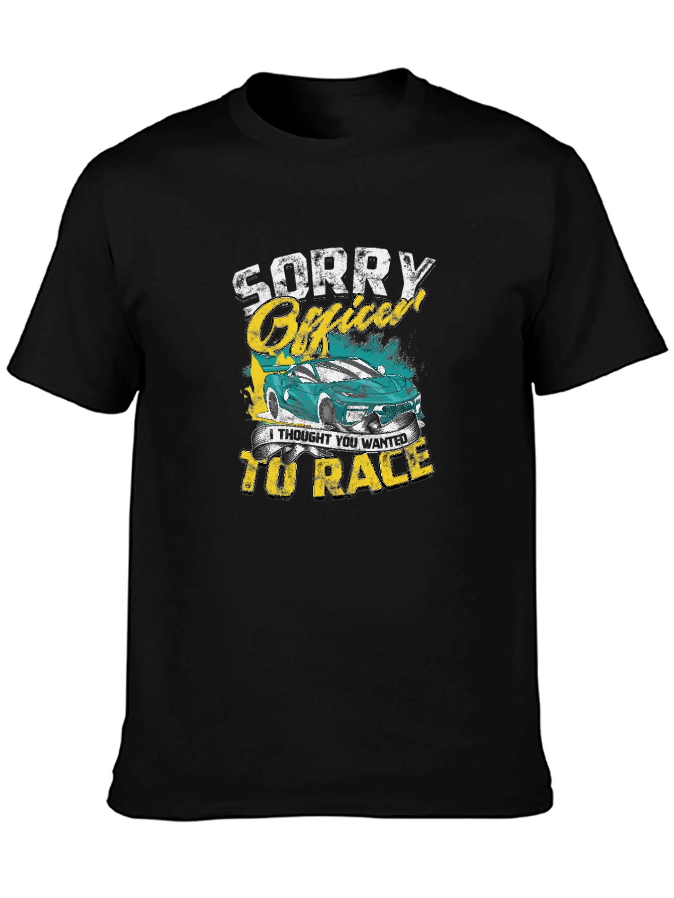 Sorry Officer Car Race Graphic Tee