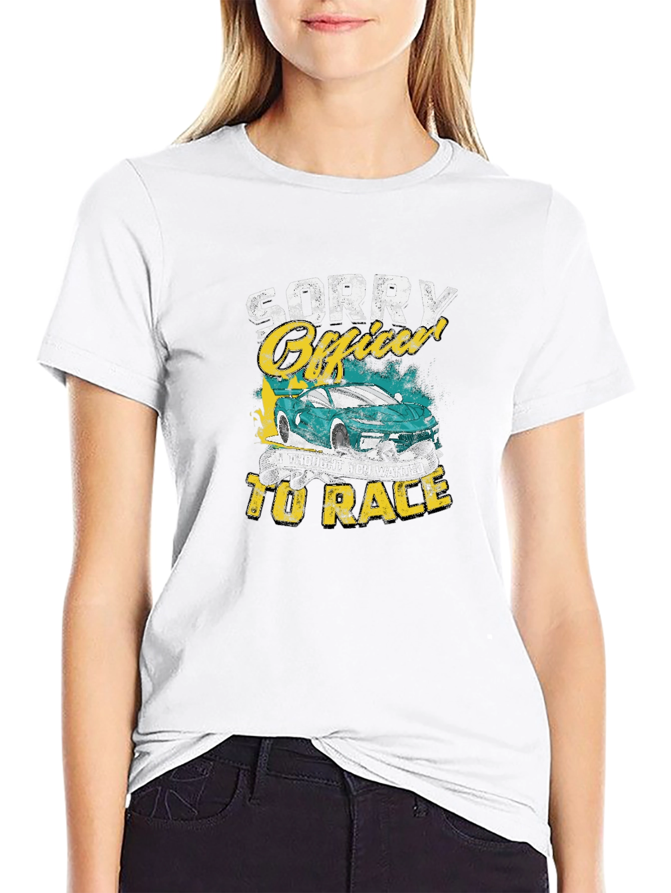 Sorry Officer Car Race Graphic Tee
