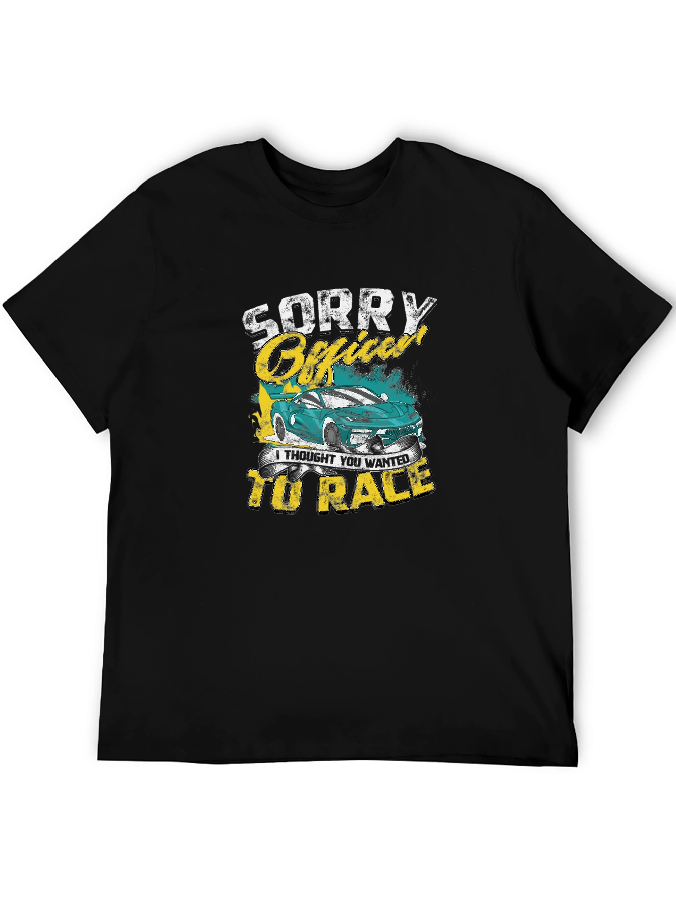 Sorry Officer Car Race Graphic Tee