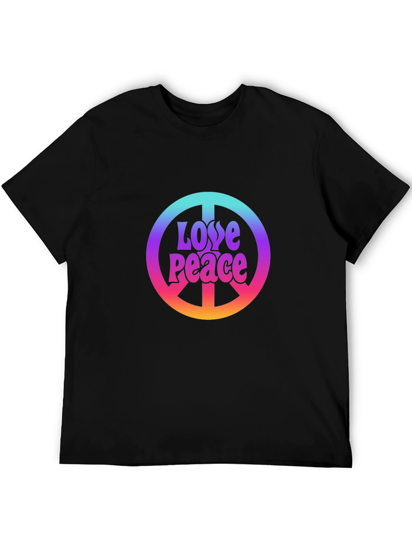 Love Peace Sign Black T-Shirt