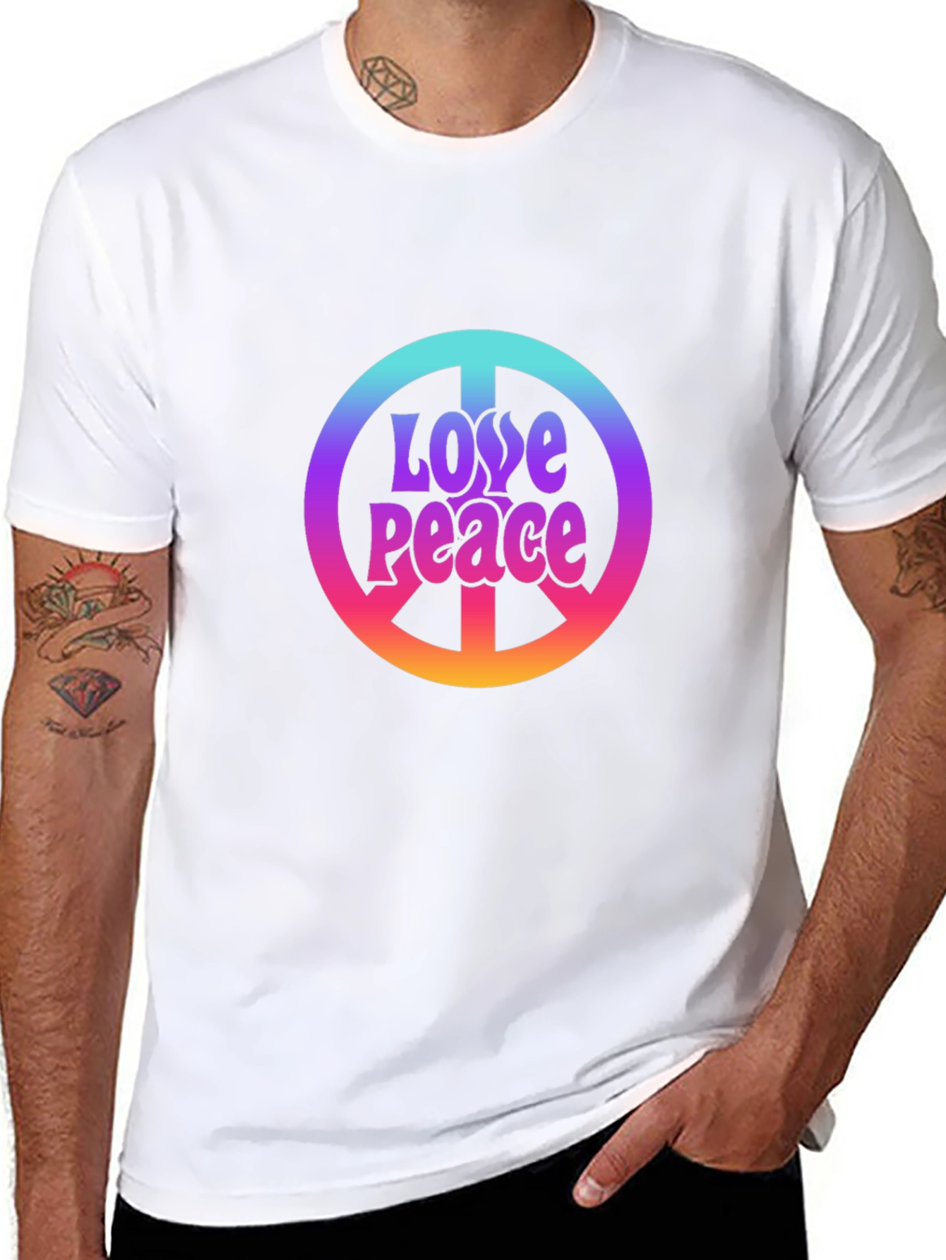 Love Peace Sign Black T-Shirt