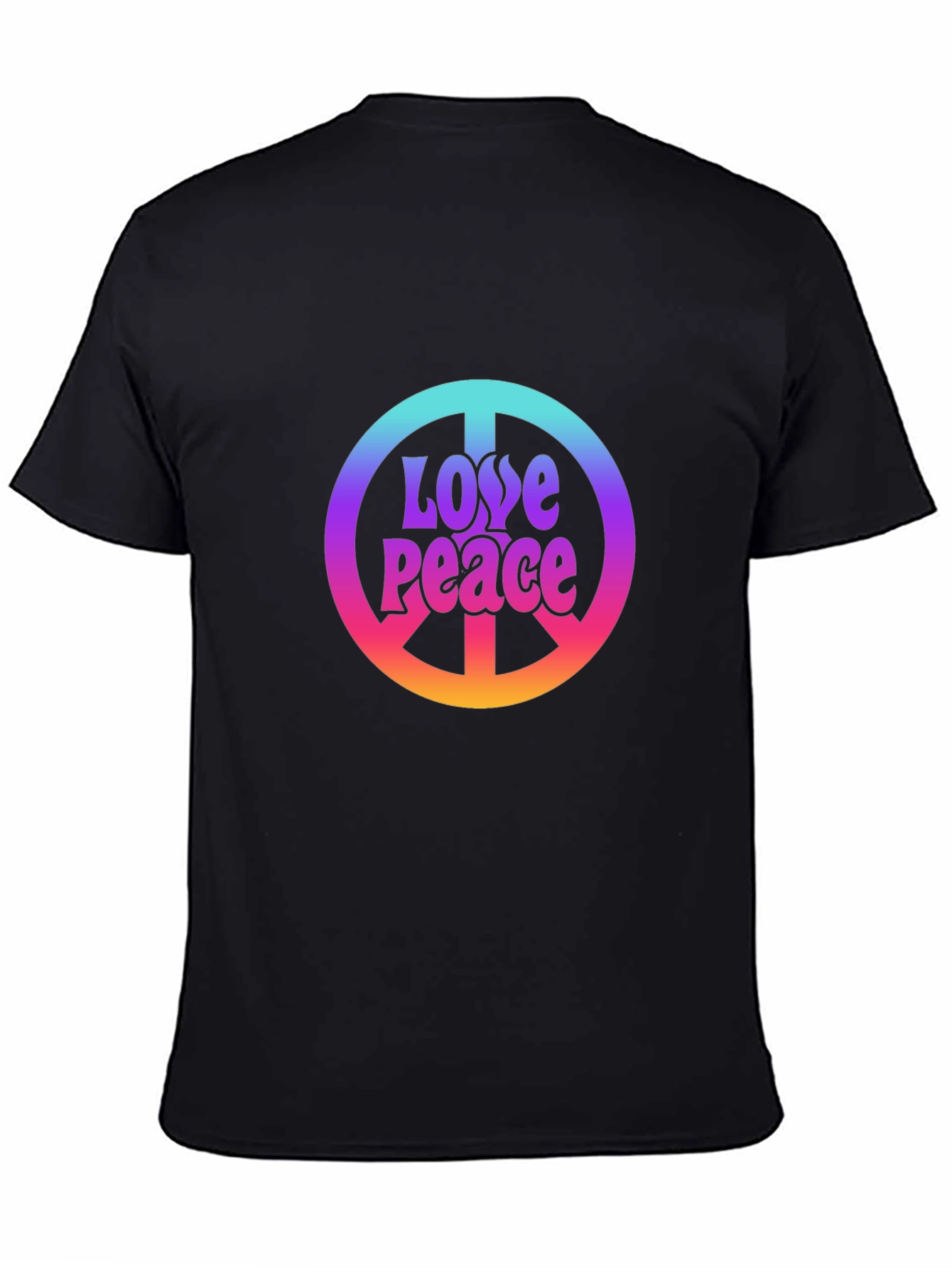 Love Peace Sign Black T-Shirt