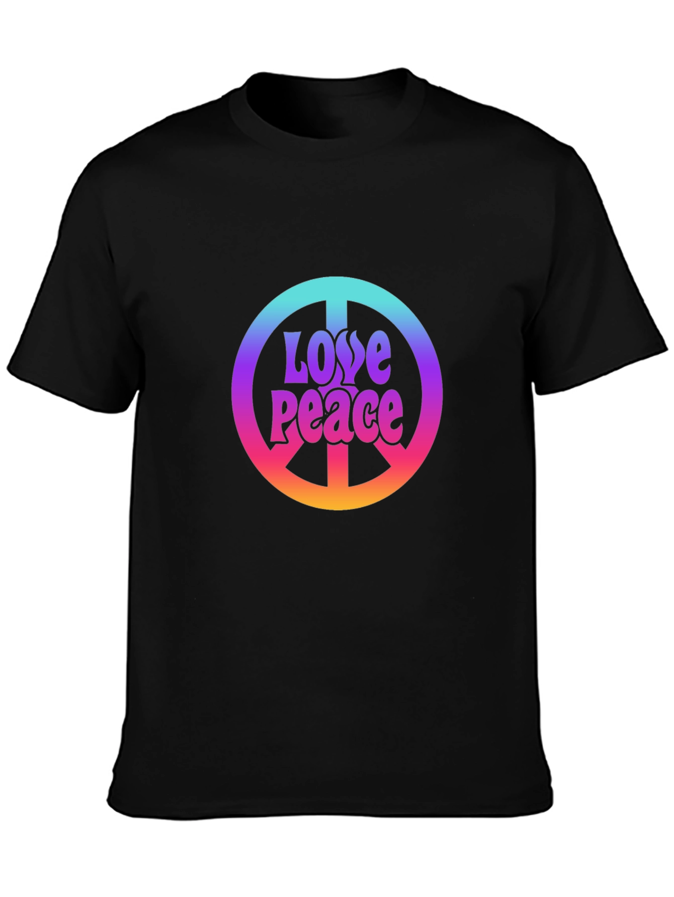 Love Peace Sign Black T-Shirt