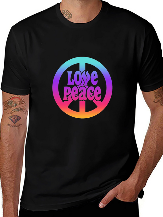 Love Peace Sign Black T-Shirt