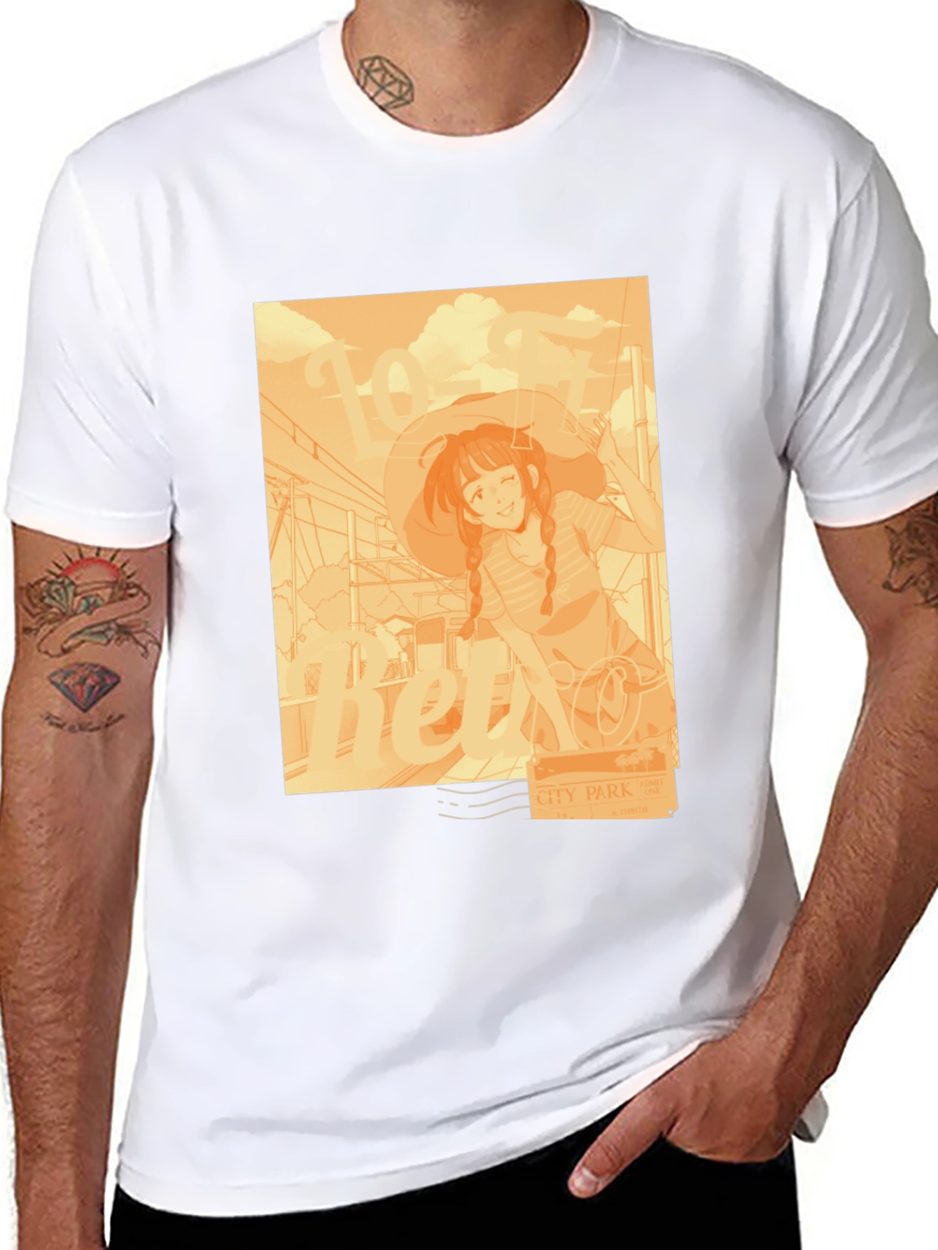 Anime Girl Graphic Tee - Relaxed Fit Black T-Shirt
