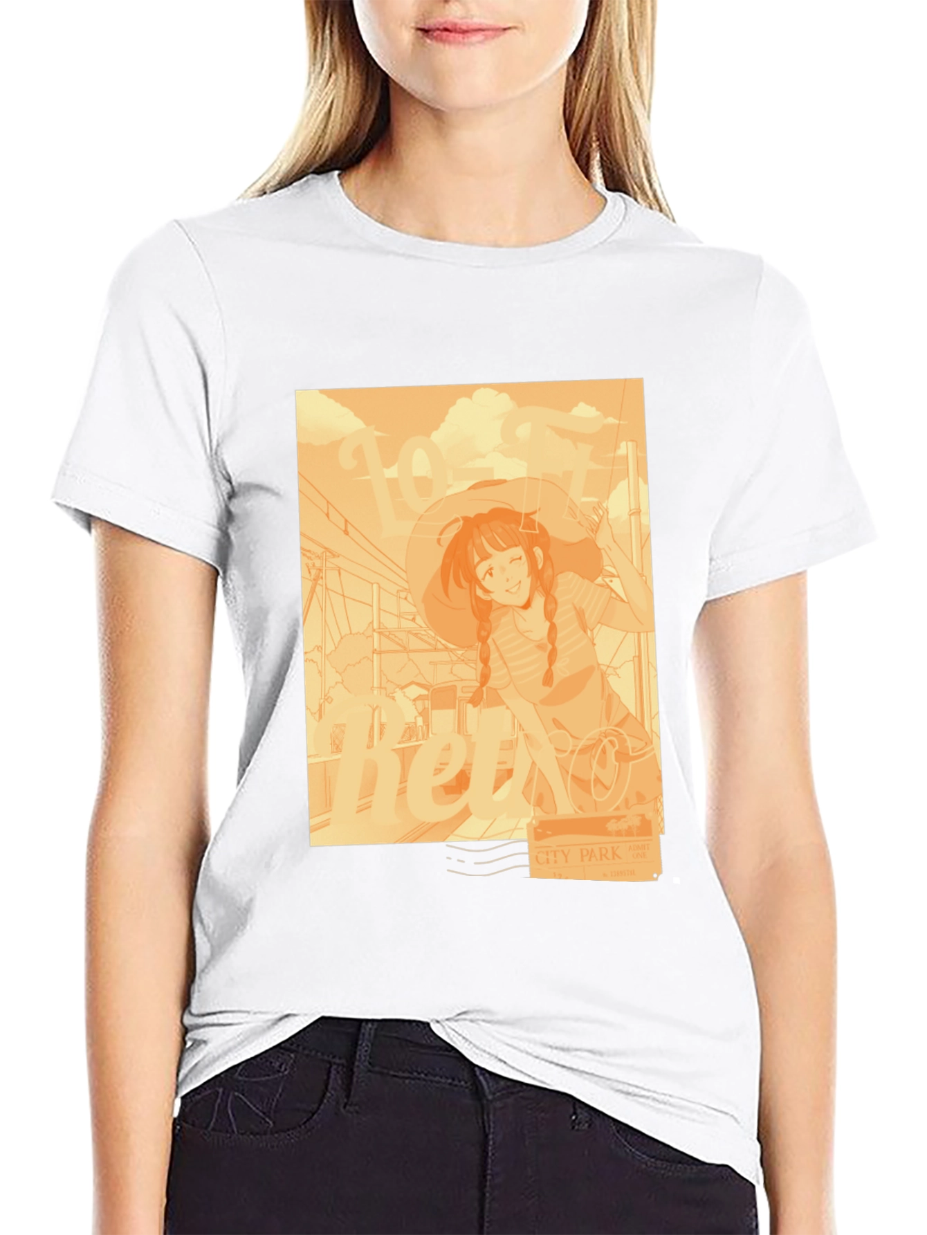 Anime Girl Graphic Tee - Relaxed Fit Black T-Shirt