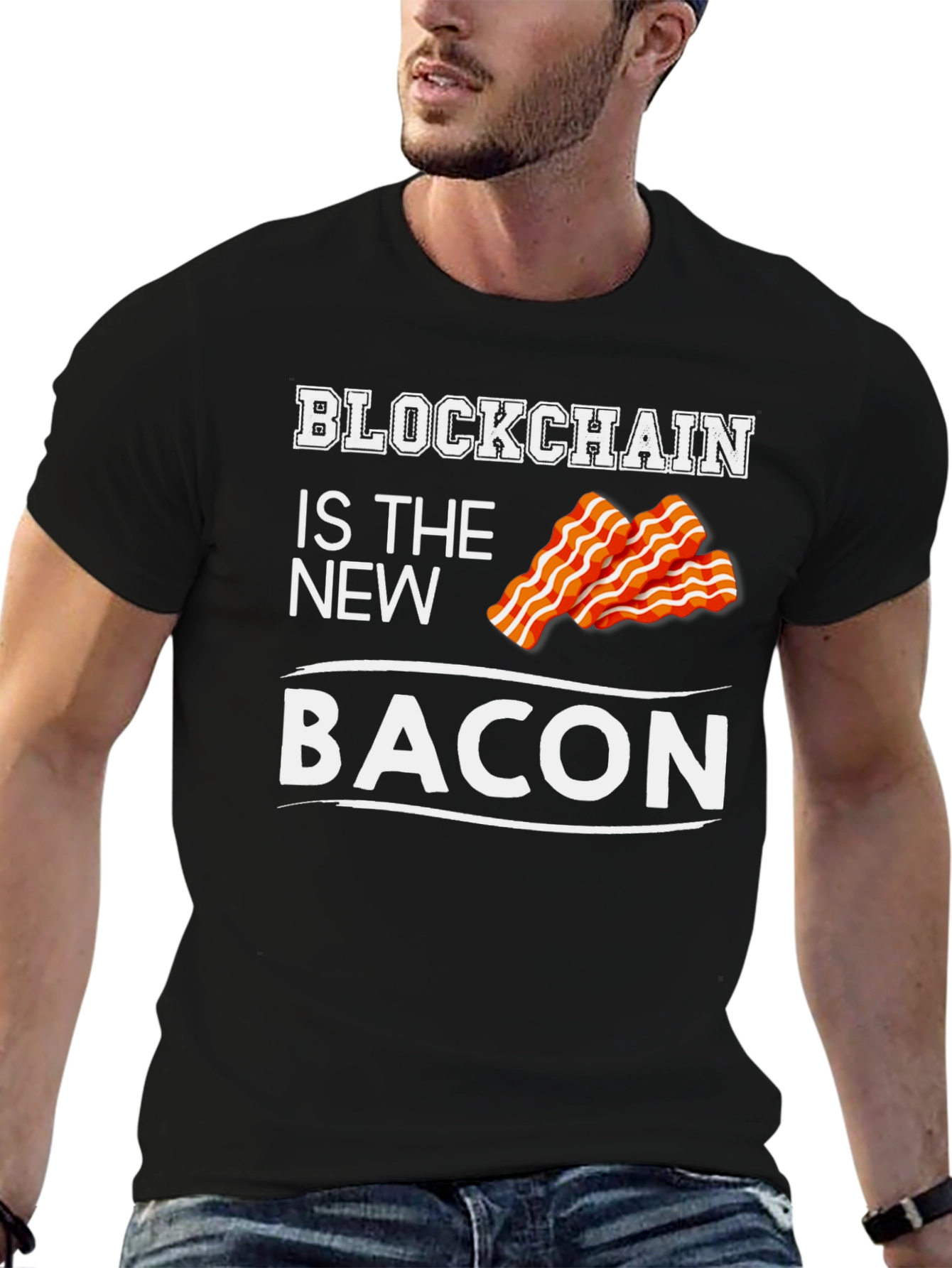Blockchain is the New Bacon Graphic T-Shirt