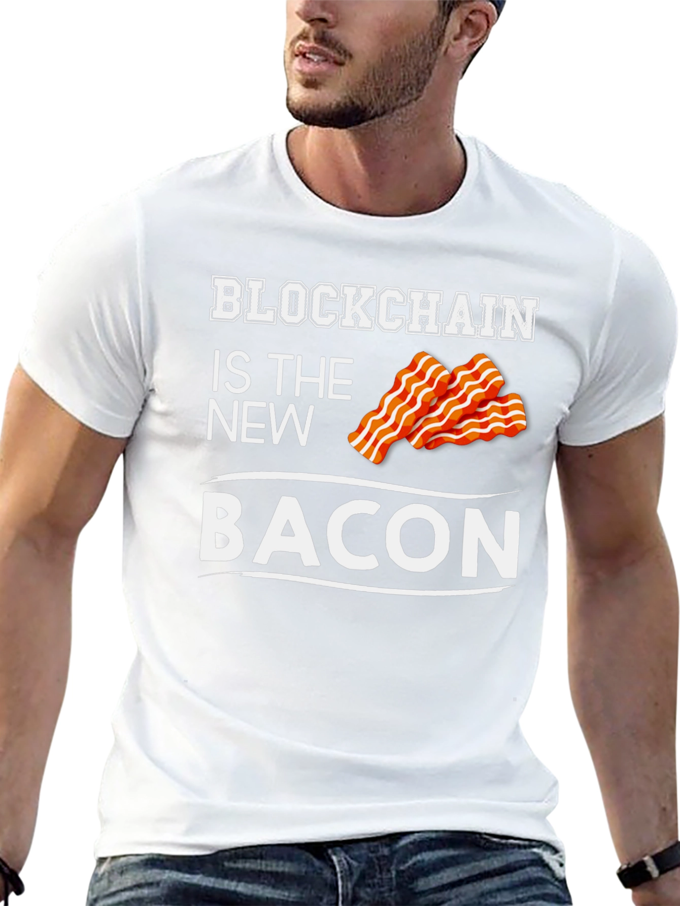 Blockchain is the New Bacon Graphic T-Shirt