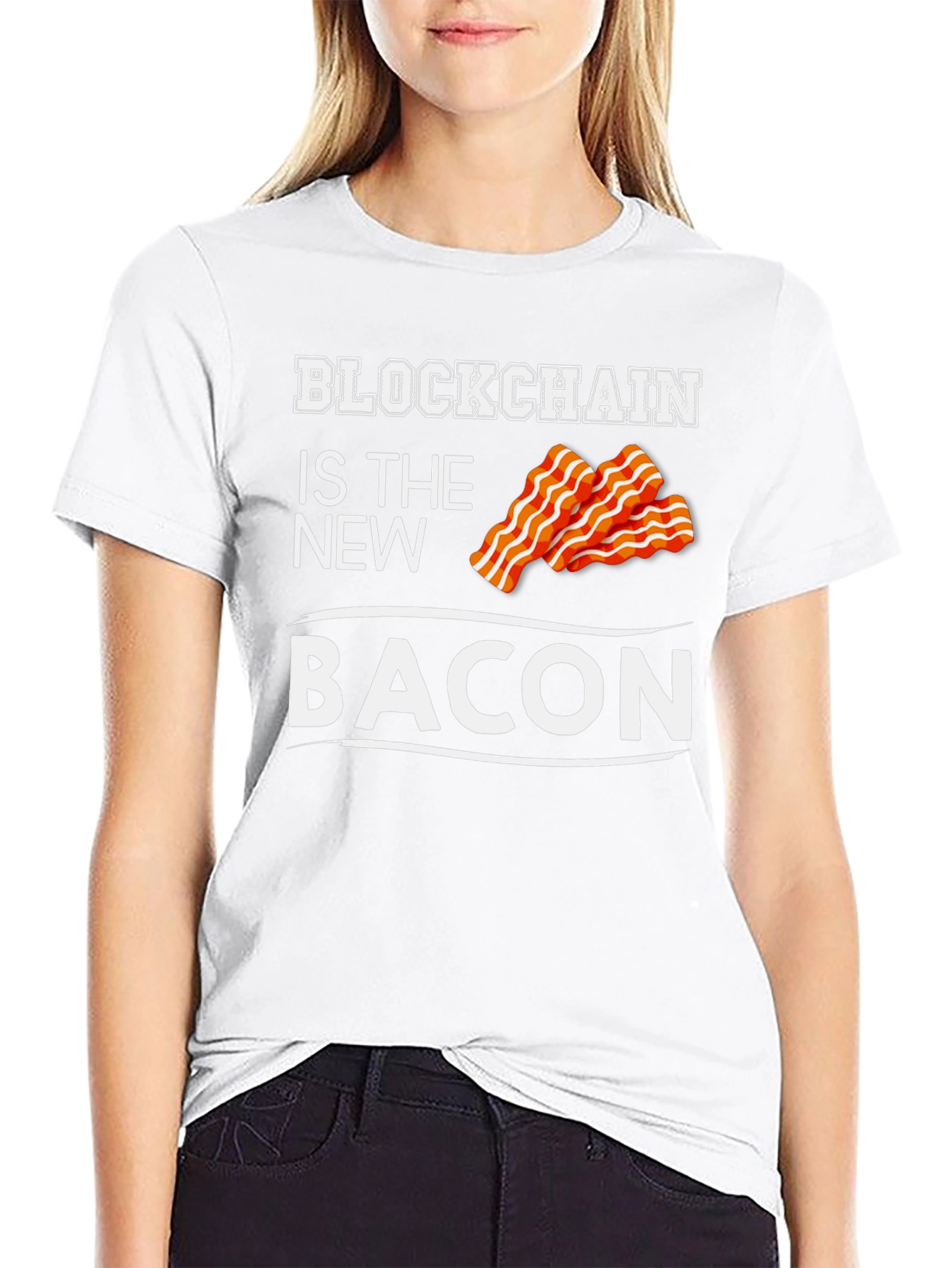 Blockchain is the New Bacon Graphic T-Shirt