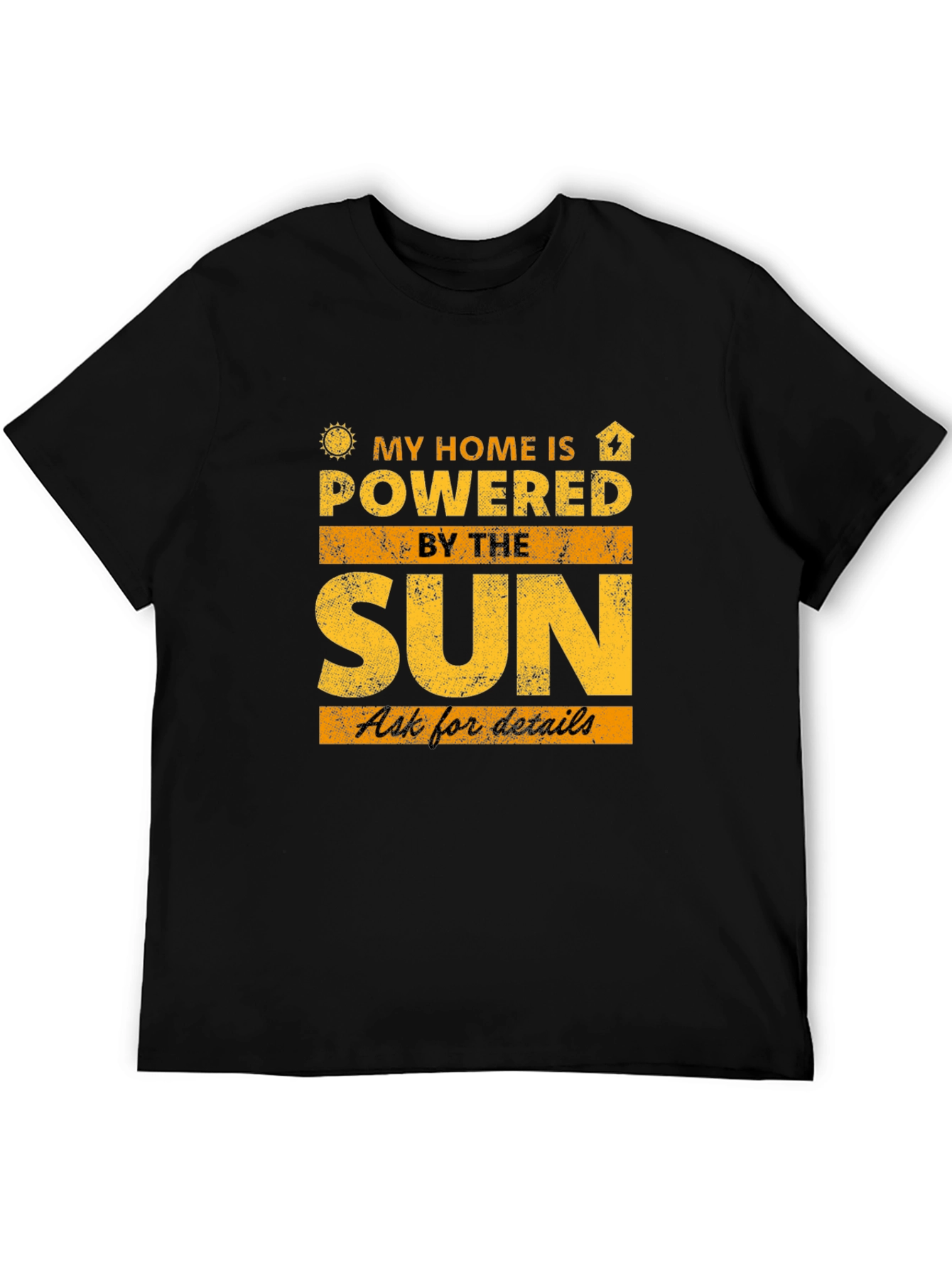Solar Powered Home Black T-Shirt