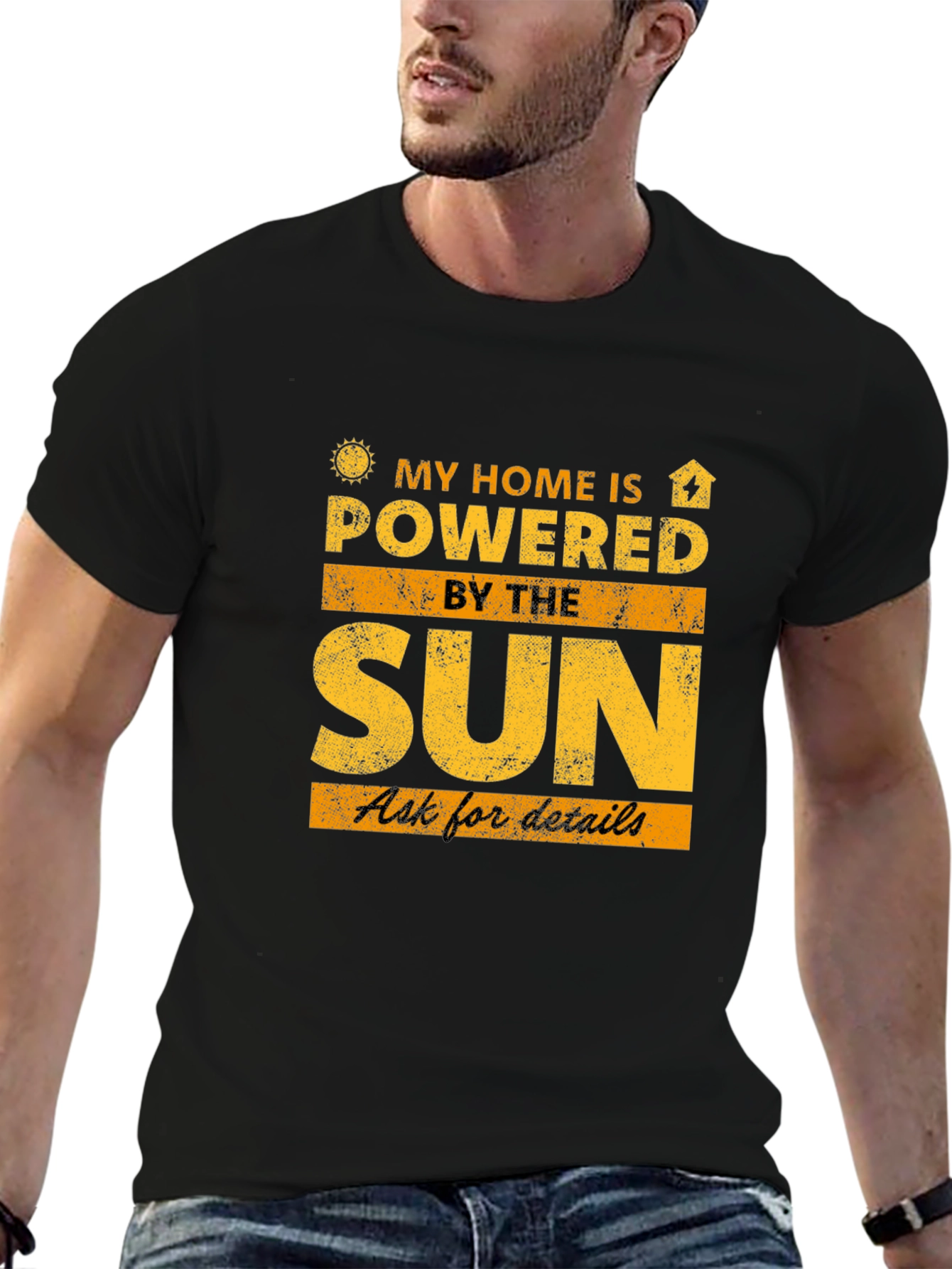 Solar Powered Home Black T-Shirt