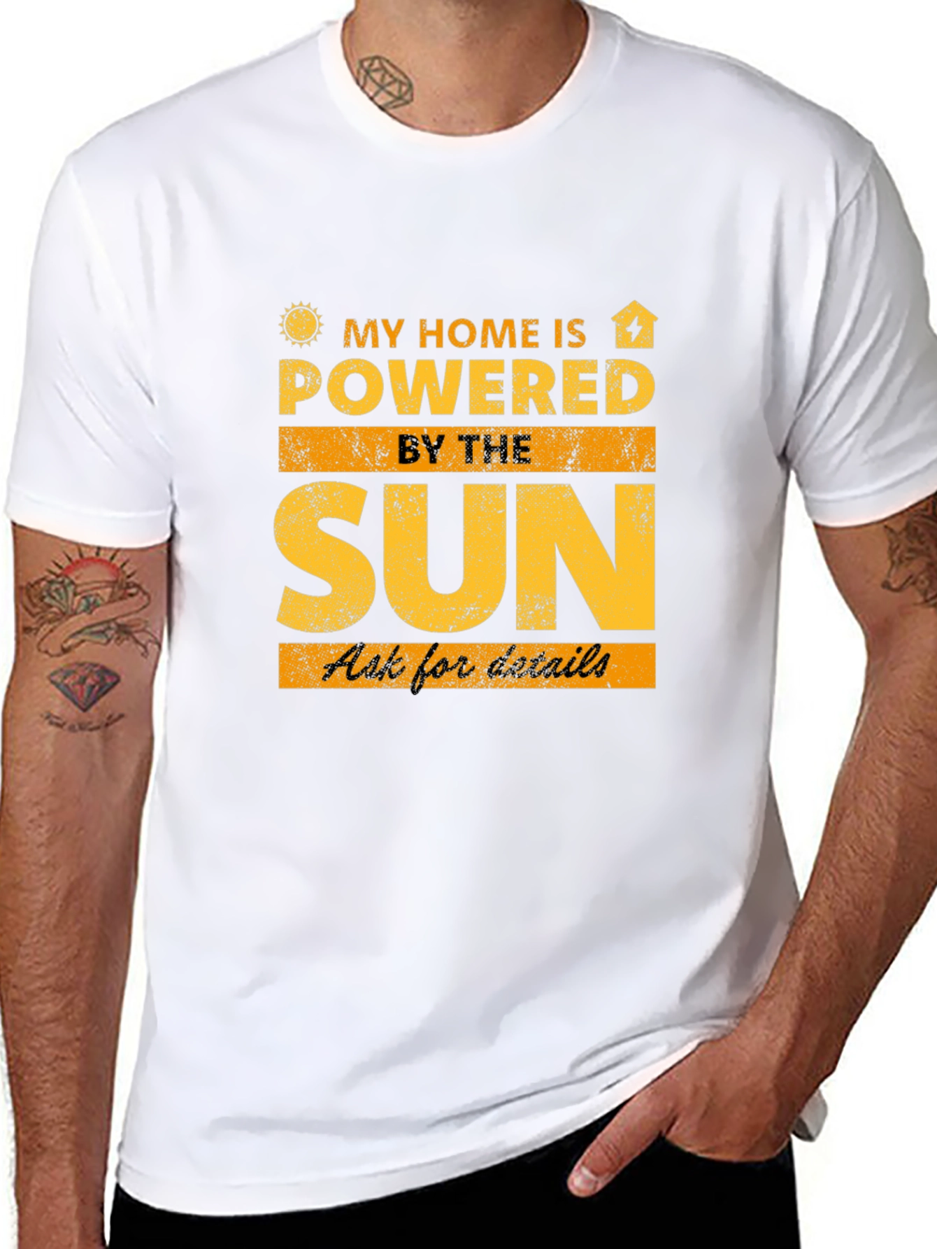 Solar Powered Home Black T-Shirt
