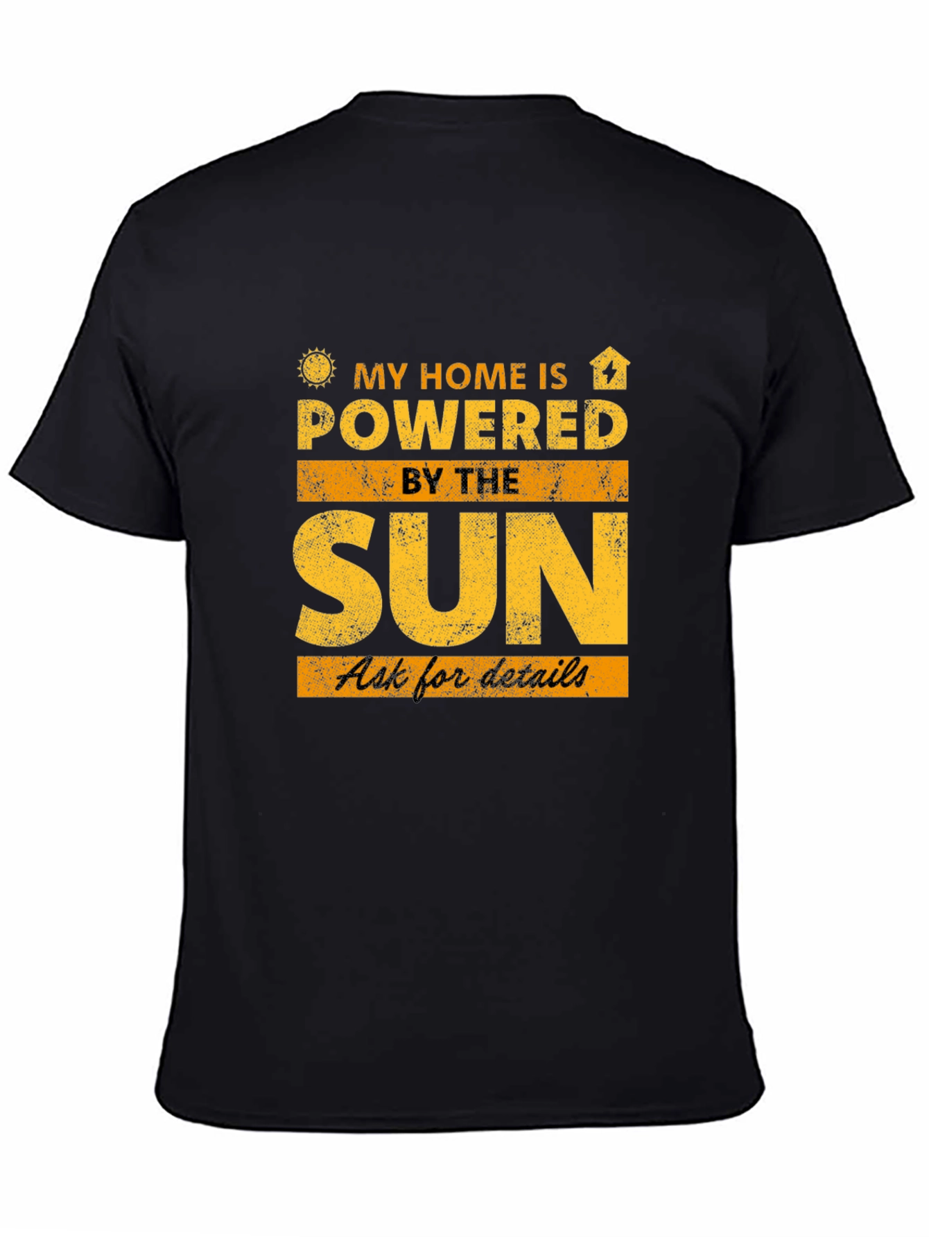 Solar Powered Home Black T-Shirt