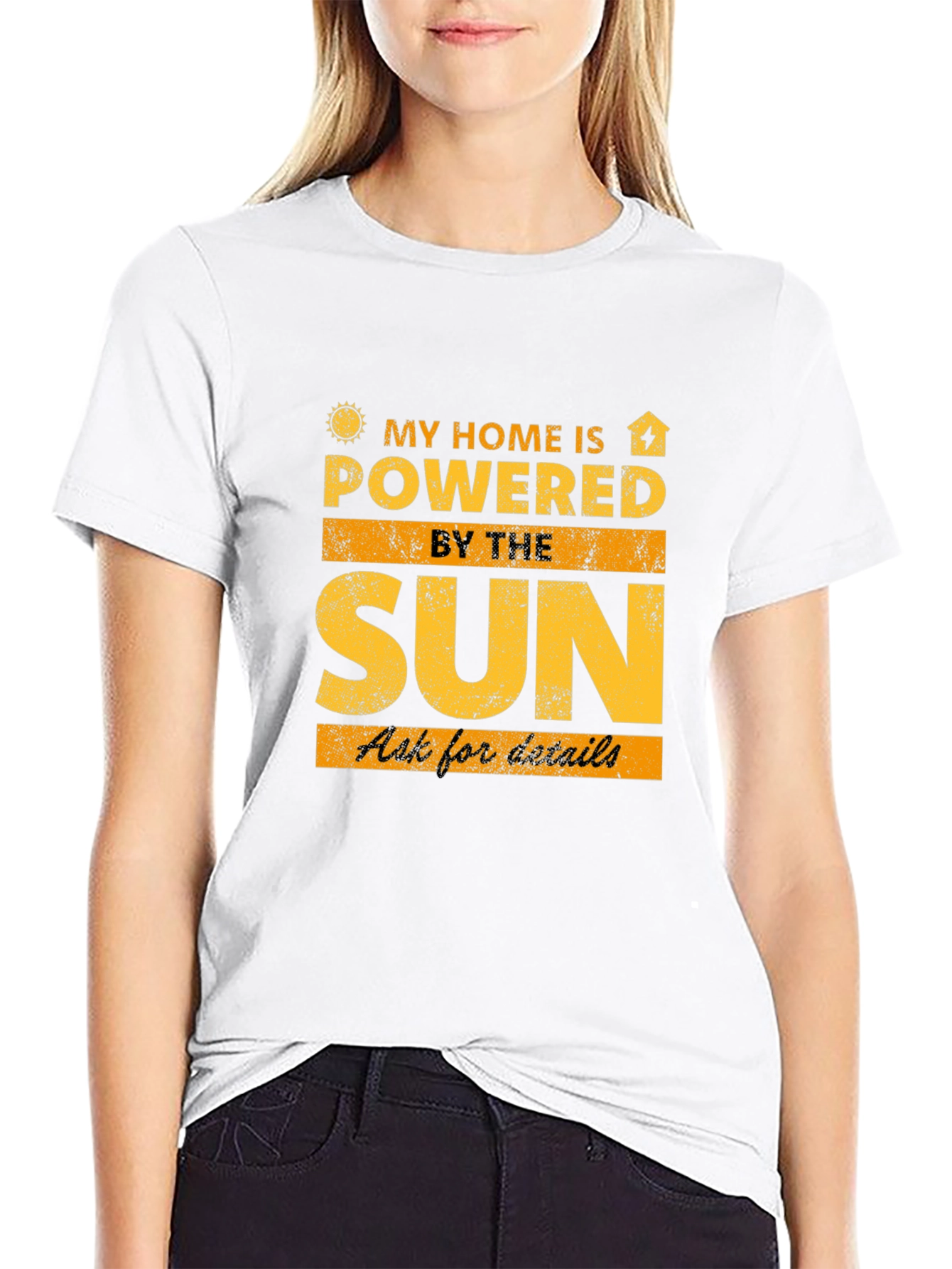 Solar Powered Home Black T-Shirt