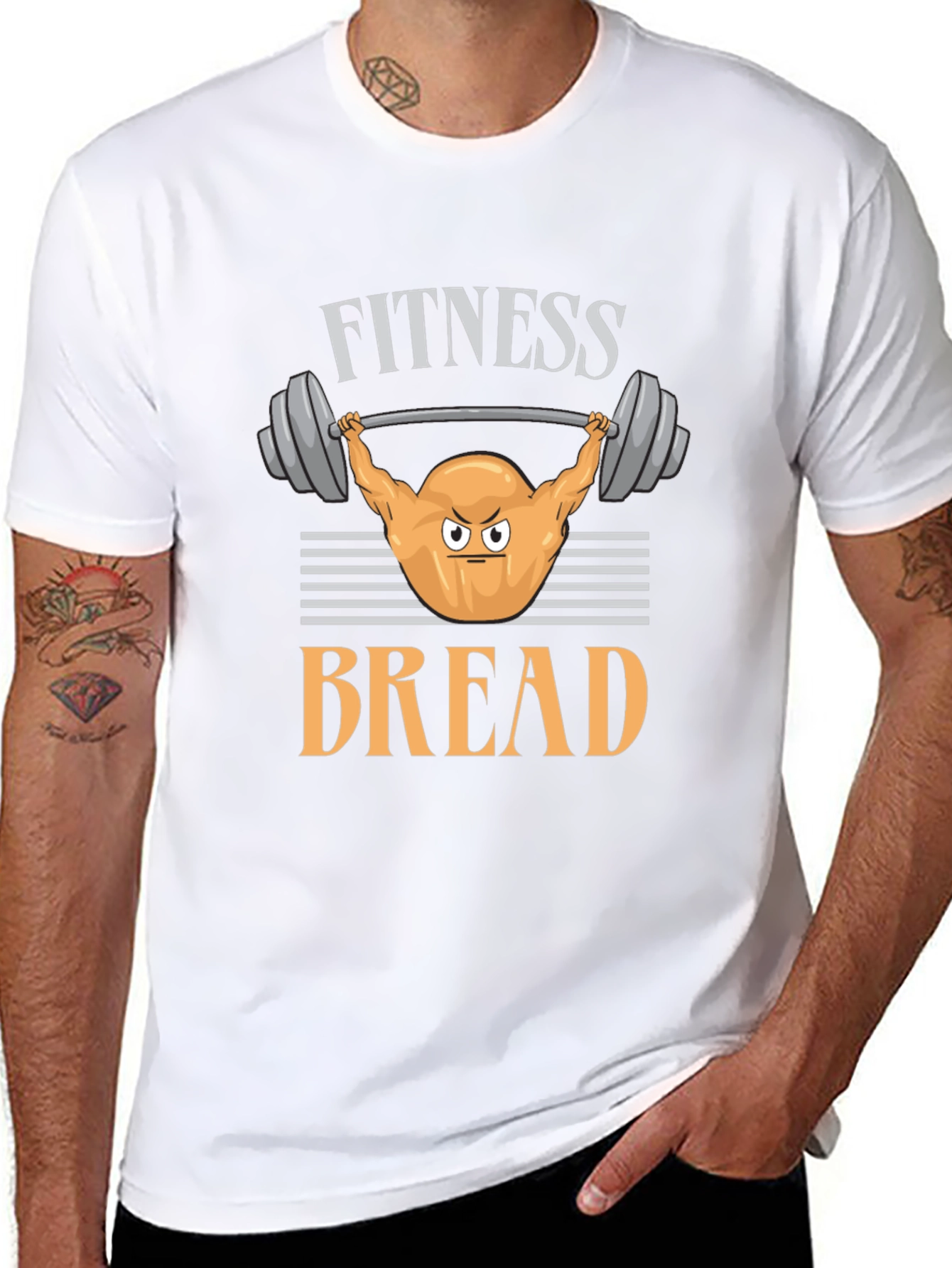 Fitness Bread Graphic Tee - Workout Humor