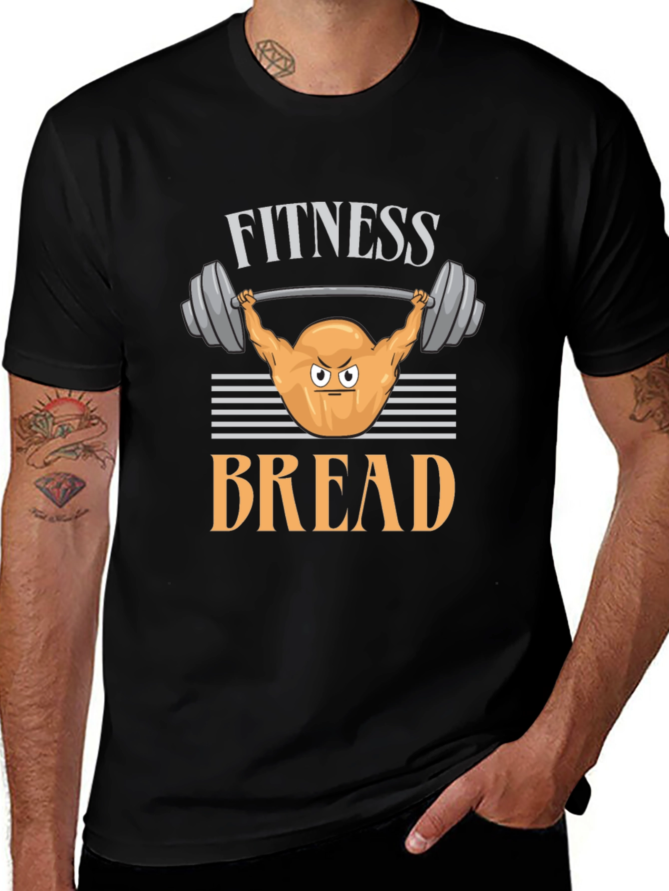 Fitness Bread Graphic Tee - Workout Humor