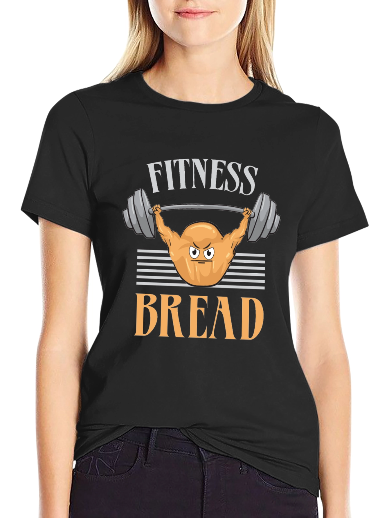 Fitness Bread Graphic Tee - Workout Humor