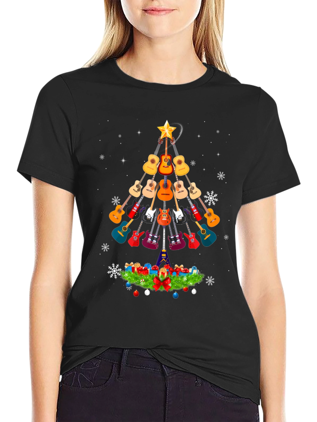 Guitar Christmas Tree T-Shirt