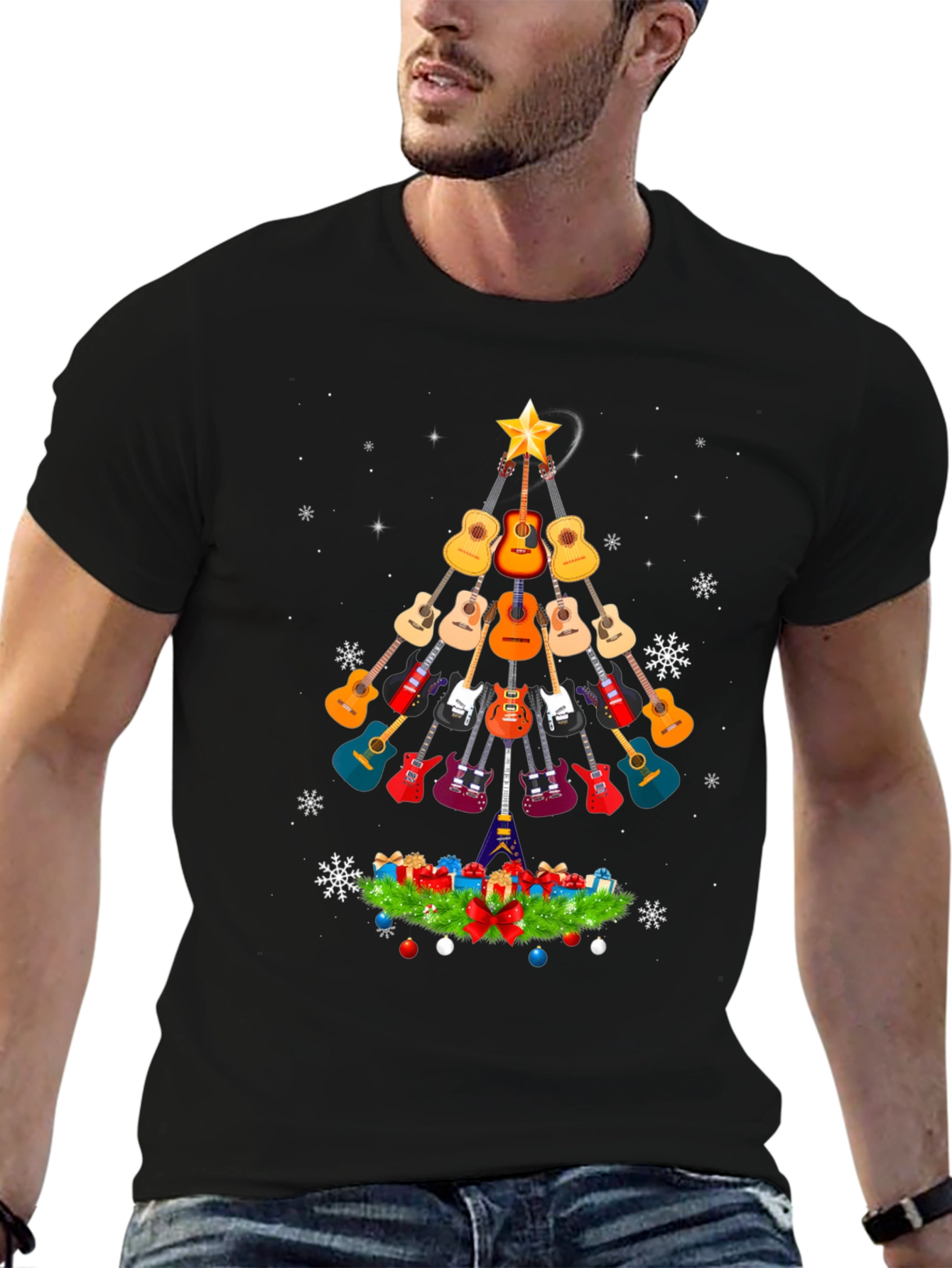 Guitar Christmas Tree T-Shirt