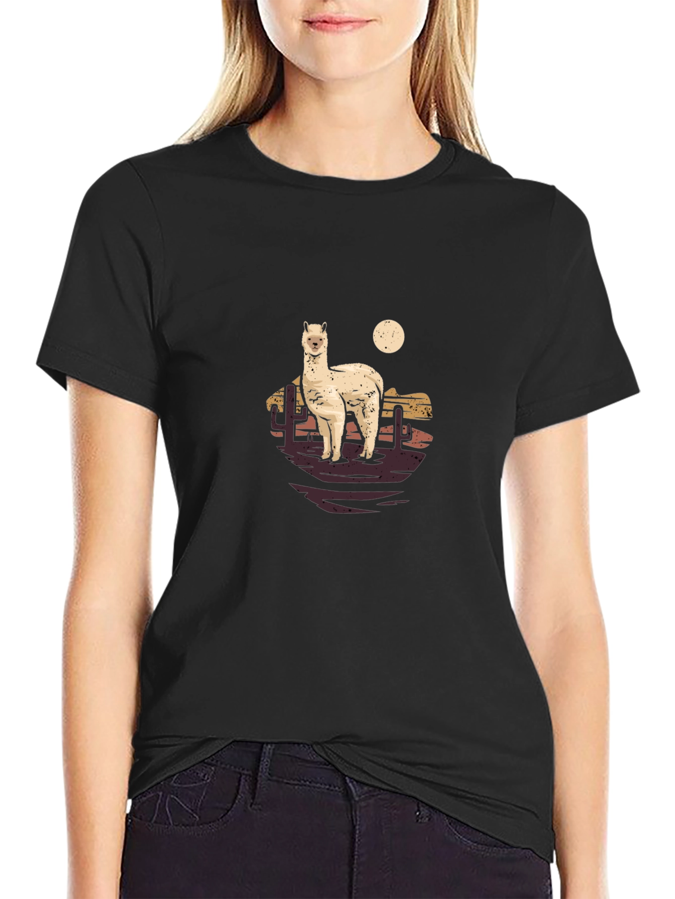 Desert Alpaca Graphic Tee - Trendy & Unique Design