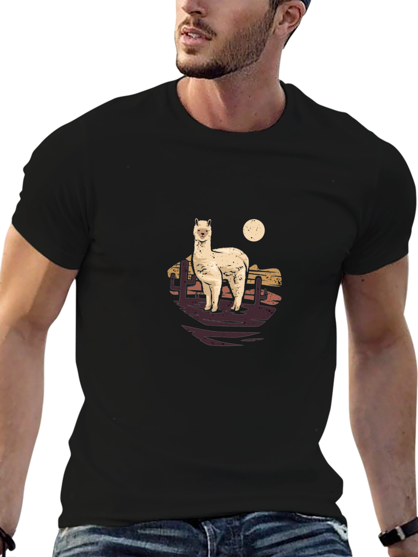 Desert Alpaca Graphic Tee - Trendy & Unique Design