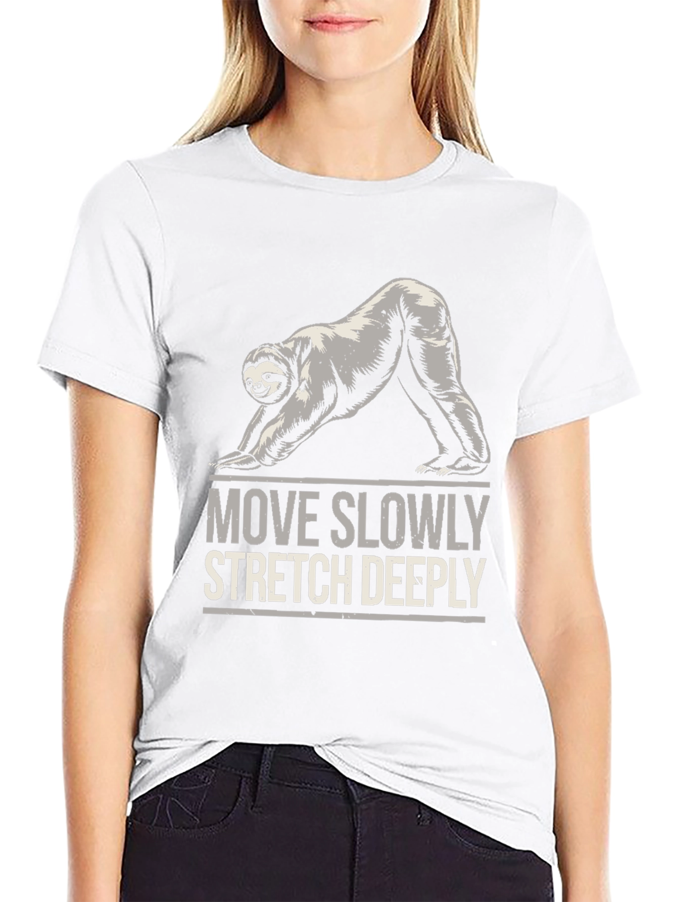 Yoga Sloth T-Shirt - Move Slowly Stretch Deeply