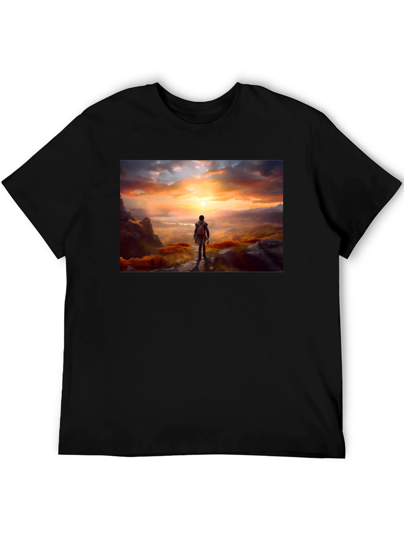 Sunset Hiker Graphic Tee - Adventure Awaits