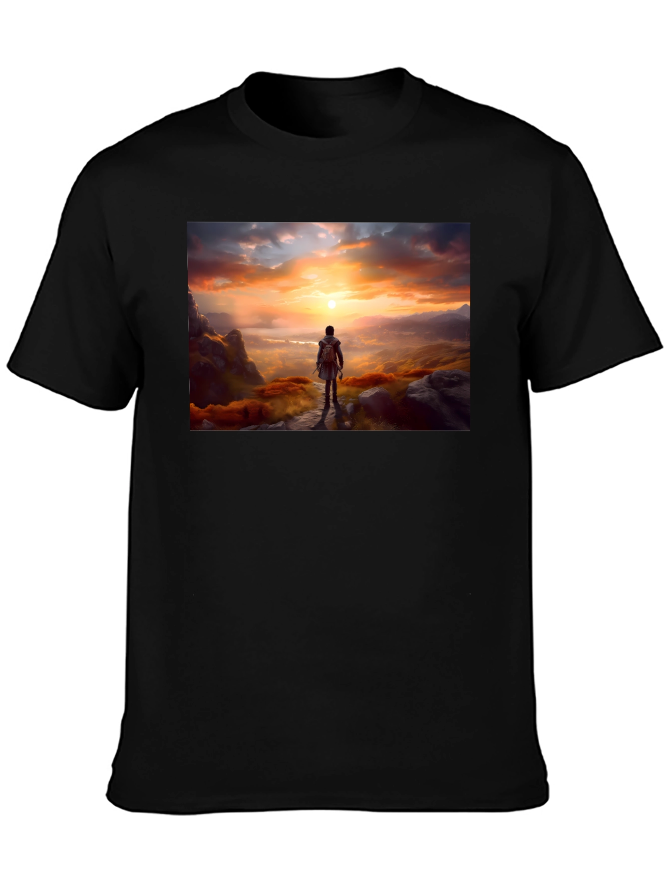 Sunset Hiker Graphic Tee - Adventure Awaits
